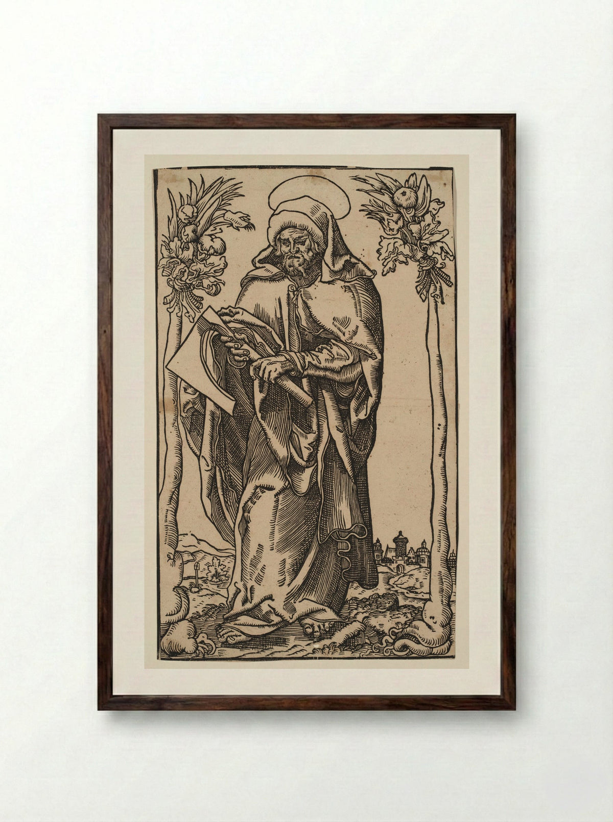 Saint Matthias - Lucas Cranach the Elder - Framed Print Dark Wood