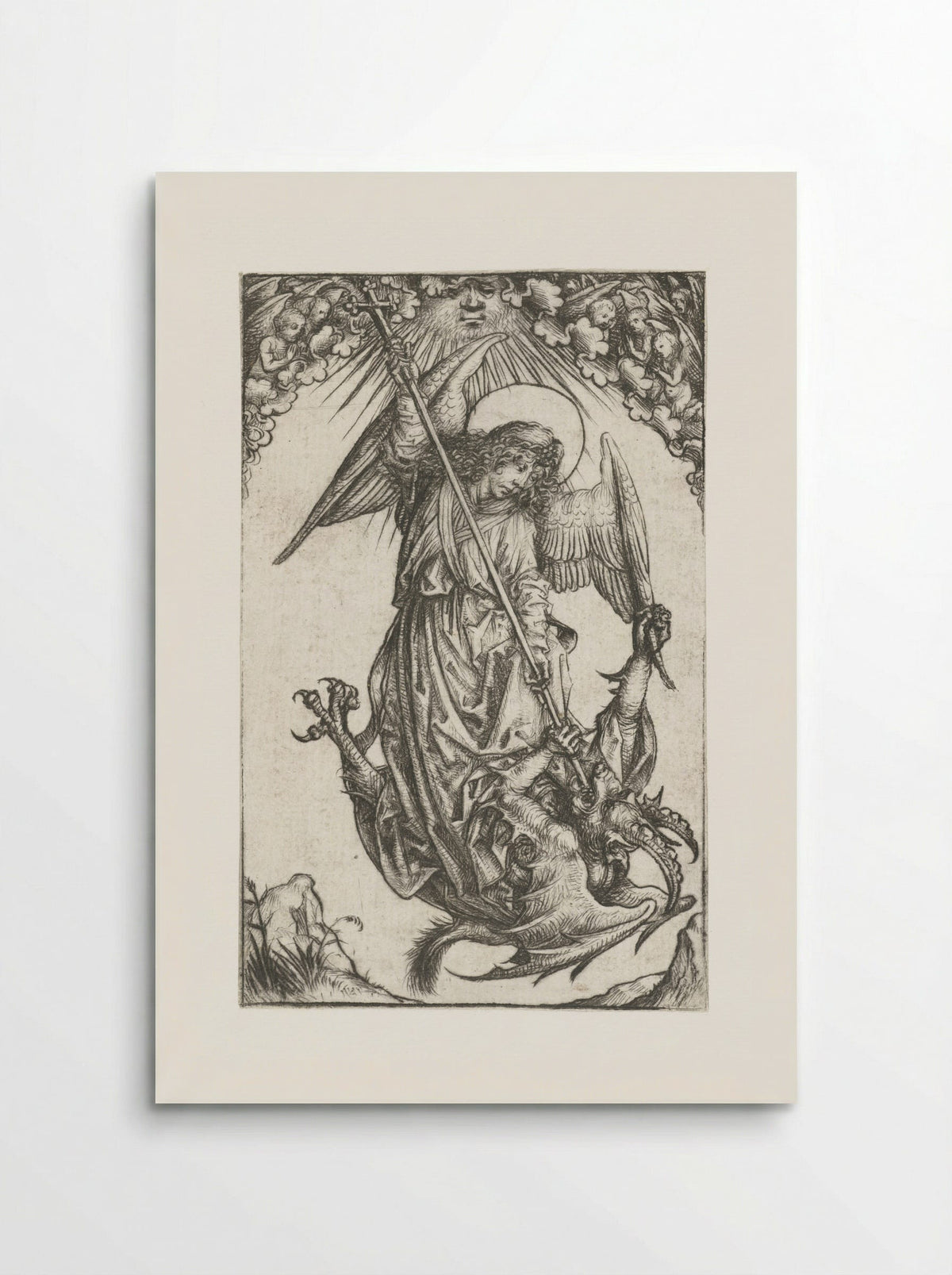 Saint Michael Fighting the Dragon - Master of the Amsterdam Cabinet - Poster