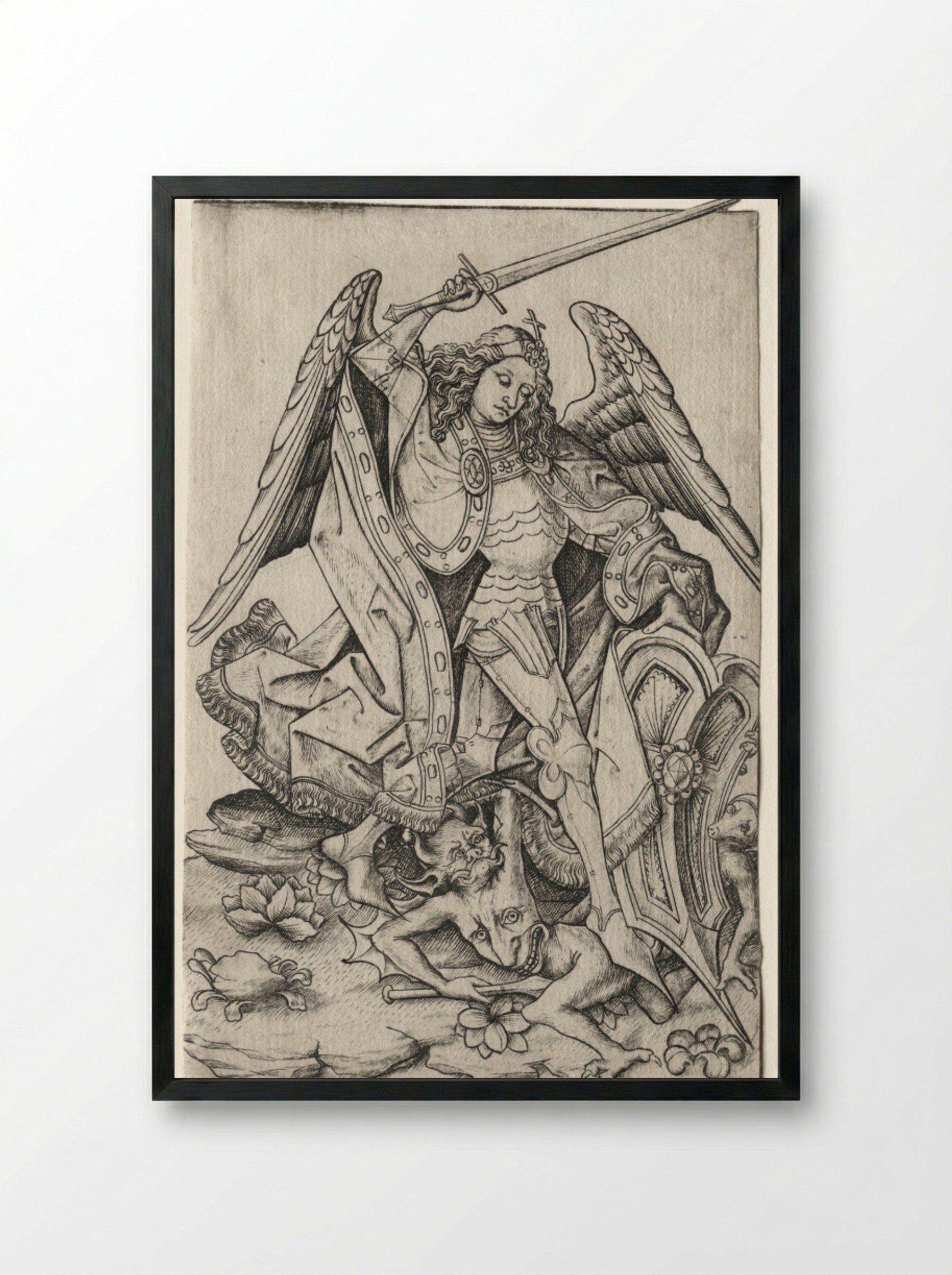 Saint Michael - Master ES - Framed Print Black