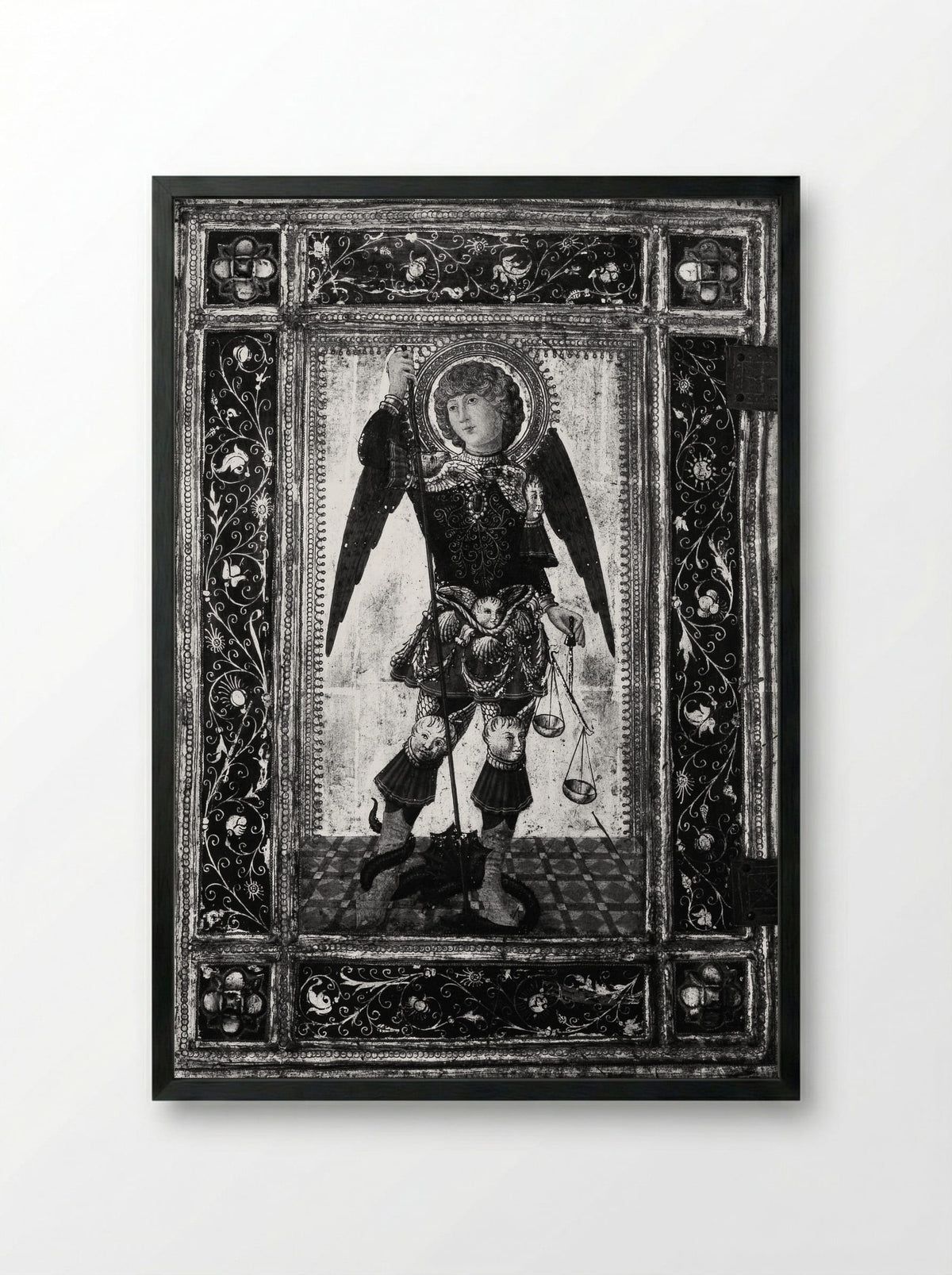 Saint Michael - Neroccio de' Landi - Framed Print Black