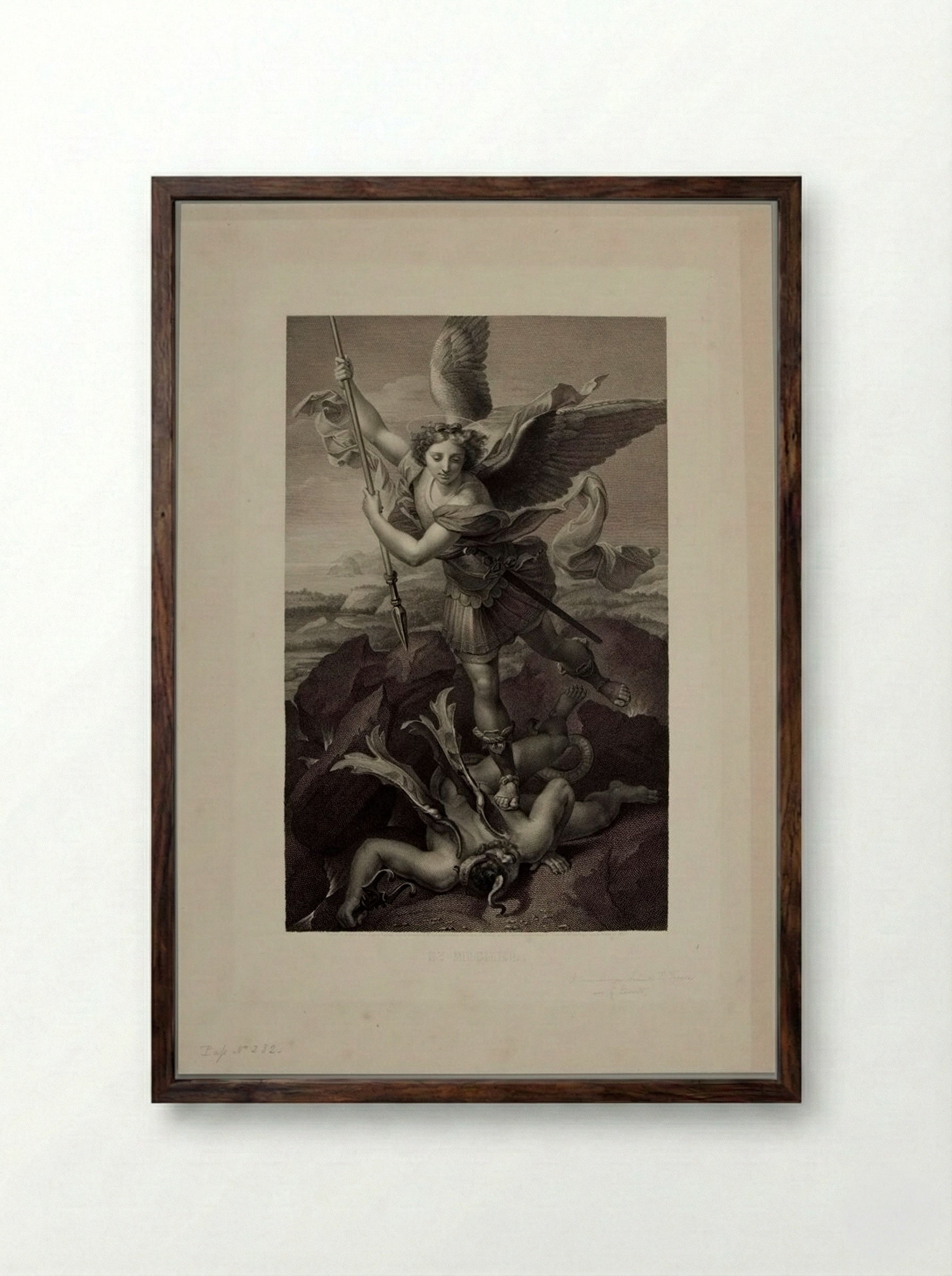 Saint Michael - Gustav Lüderitz - Framed Print Dark Wood