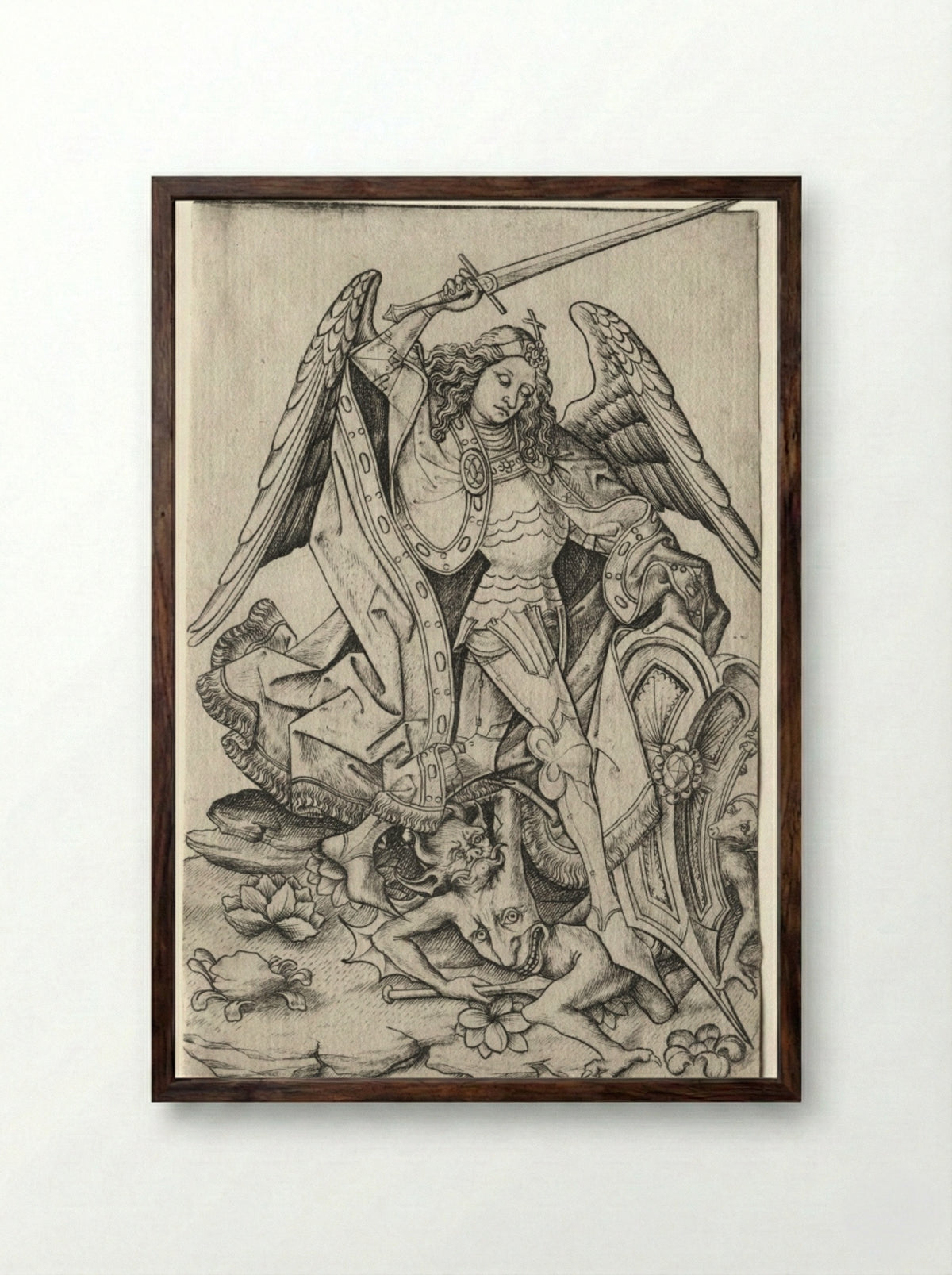 Saint Michael - Master ES - Framed Print Dark Wood