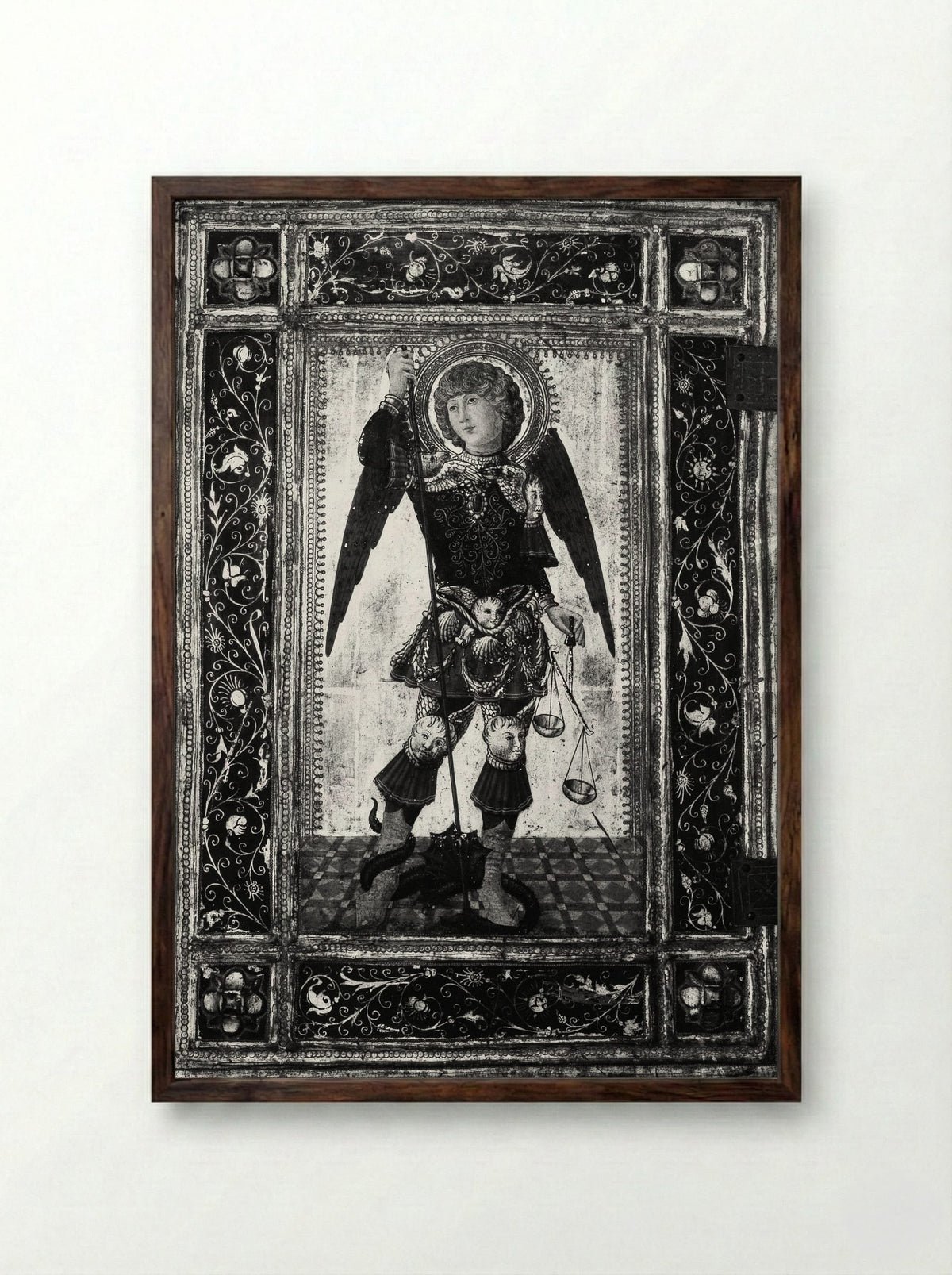 Saint Michael - Neroccio de' Landi - Framed Print Dark Wood