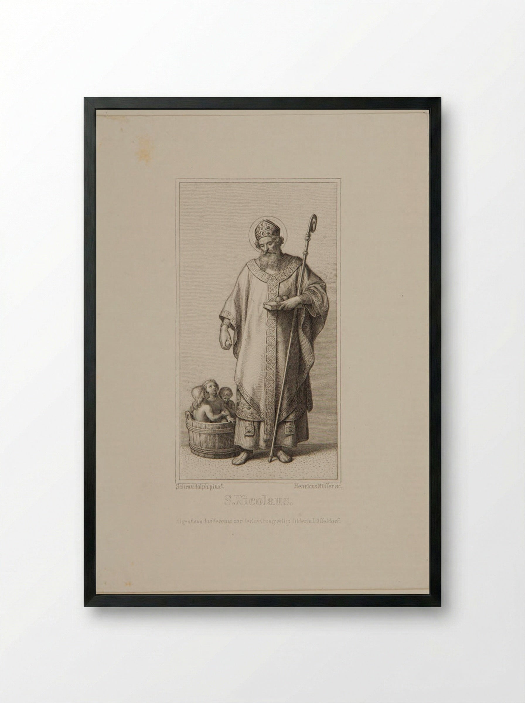 Saint Nicholas of Myra - Heinrich Nüsser - Framed Print Black