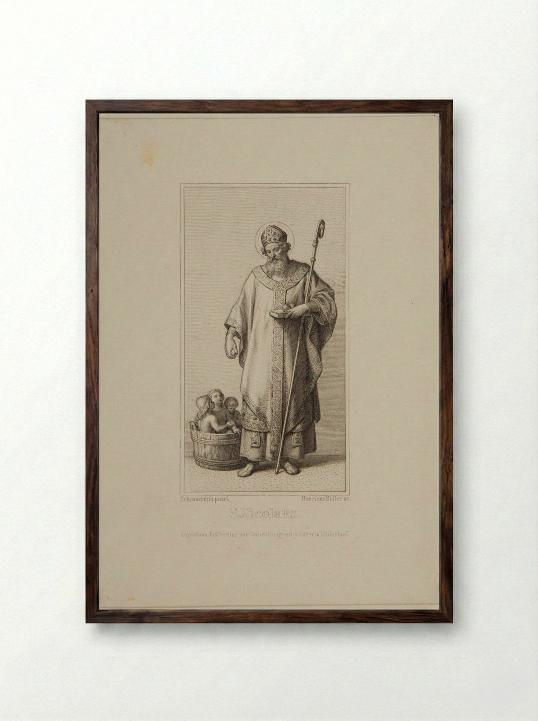 Saint Nicholas of Myra - Heinrich Nüsser - Framed Print Dark Wood