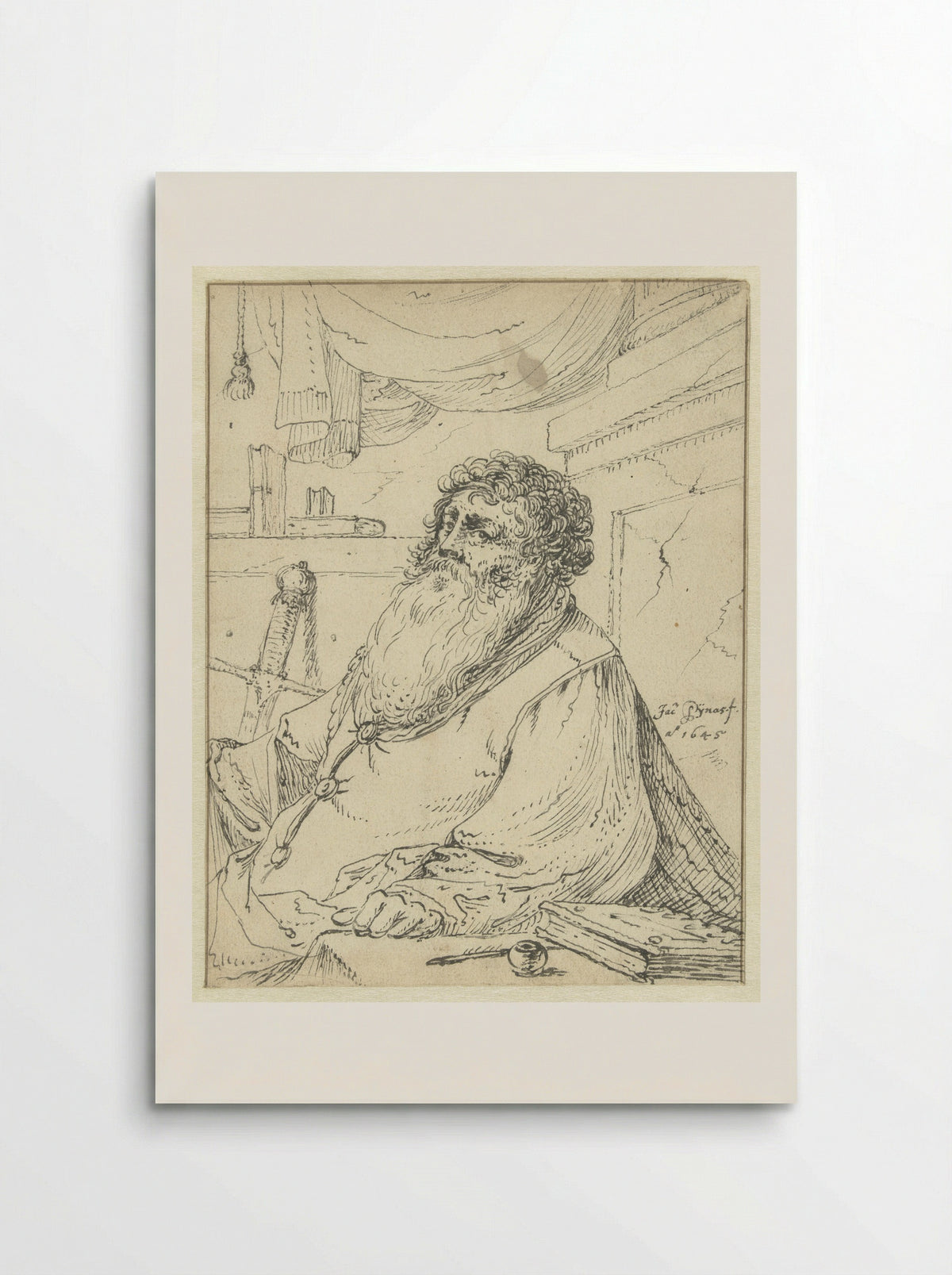 Saint Paul Seated at a Table - Jacob Symonsz. Pynas - Poster