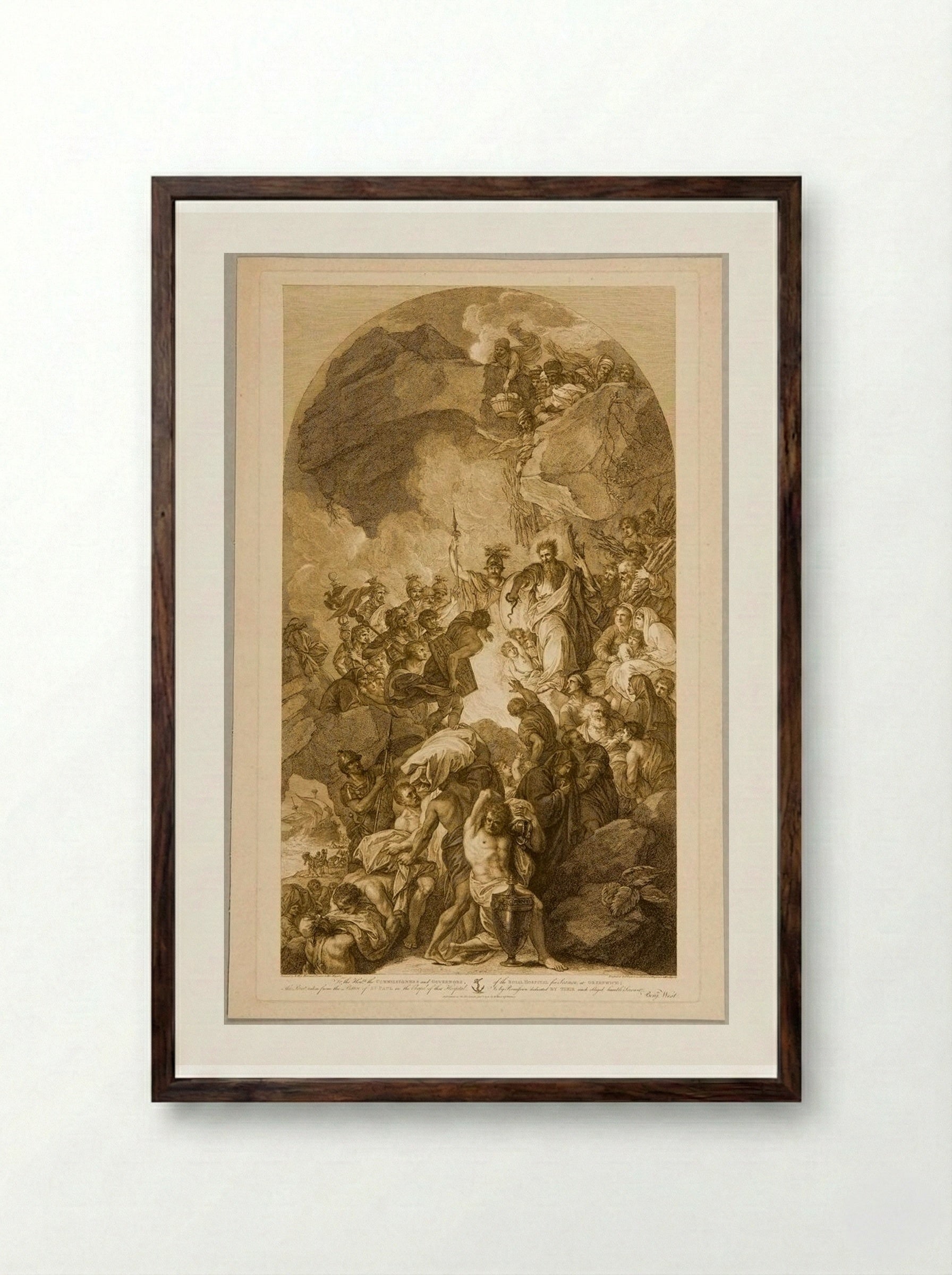 Saint Paul at Malta - Francesco Bartolozzi - Framed Print Dark Wood