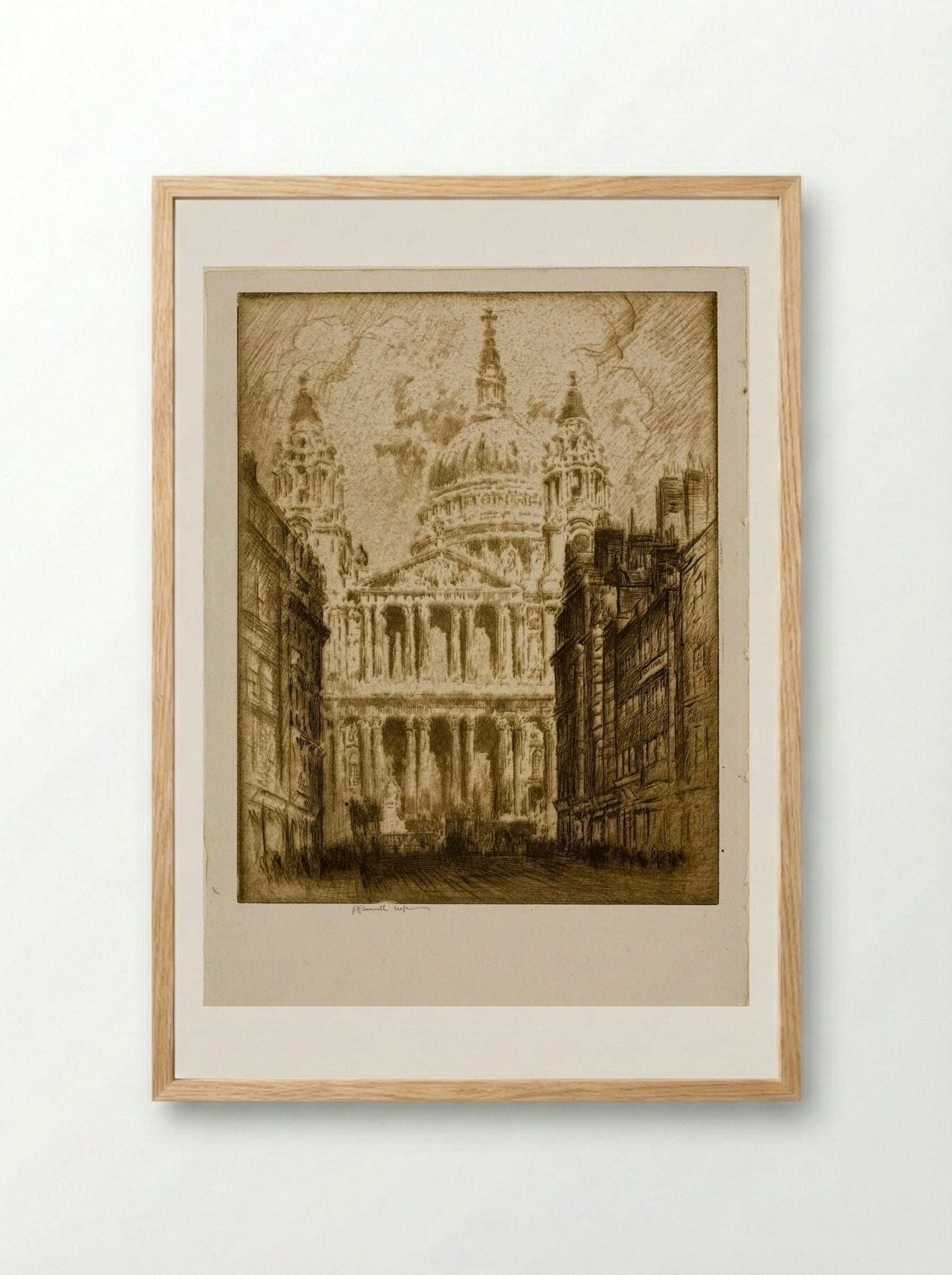 Saint Paul's, Fleet Street - Joseph Pennell - Framed Print Wood