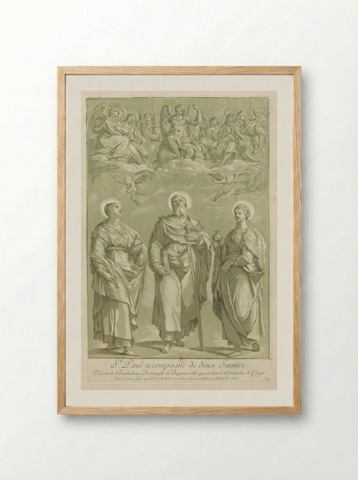 Saint Paul with Saints - Paul-Ponce-Antoine Robert - Framed Print Wood