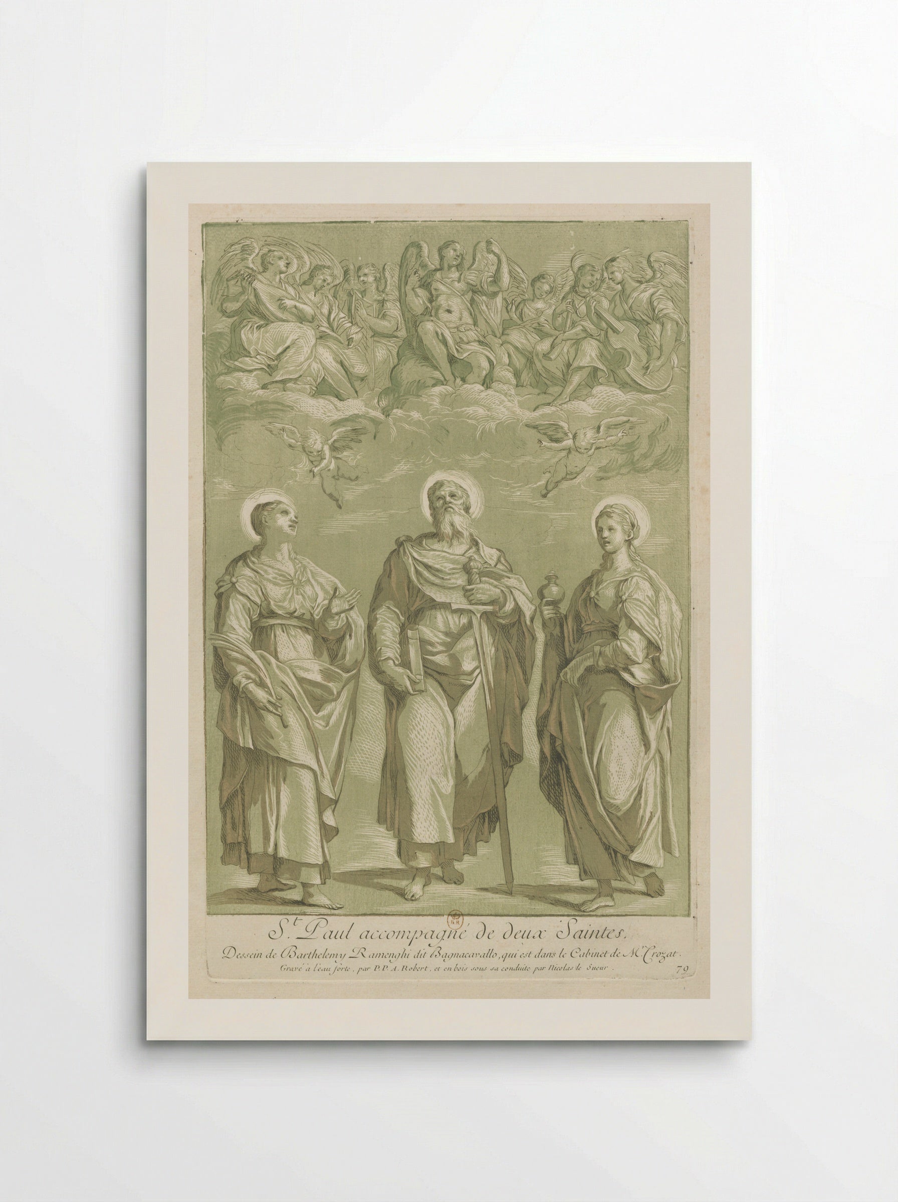 Saint Paul with Saints - Paul-Ponce-Antoine Robert - Poster