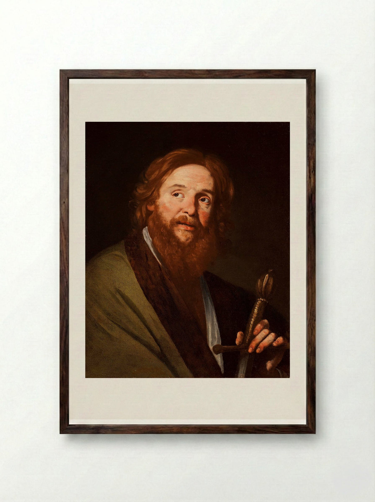 Saint Paul - Bernardo Strozzi - Framed Print Dark Wood