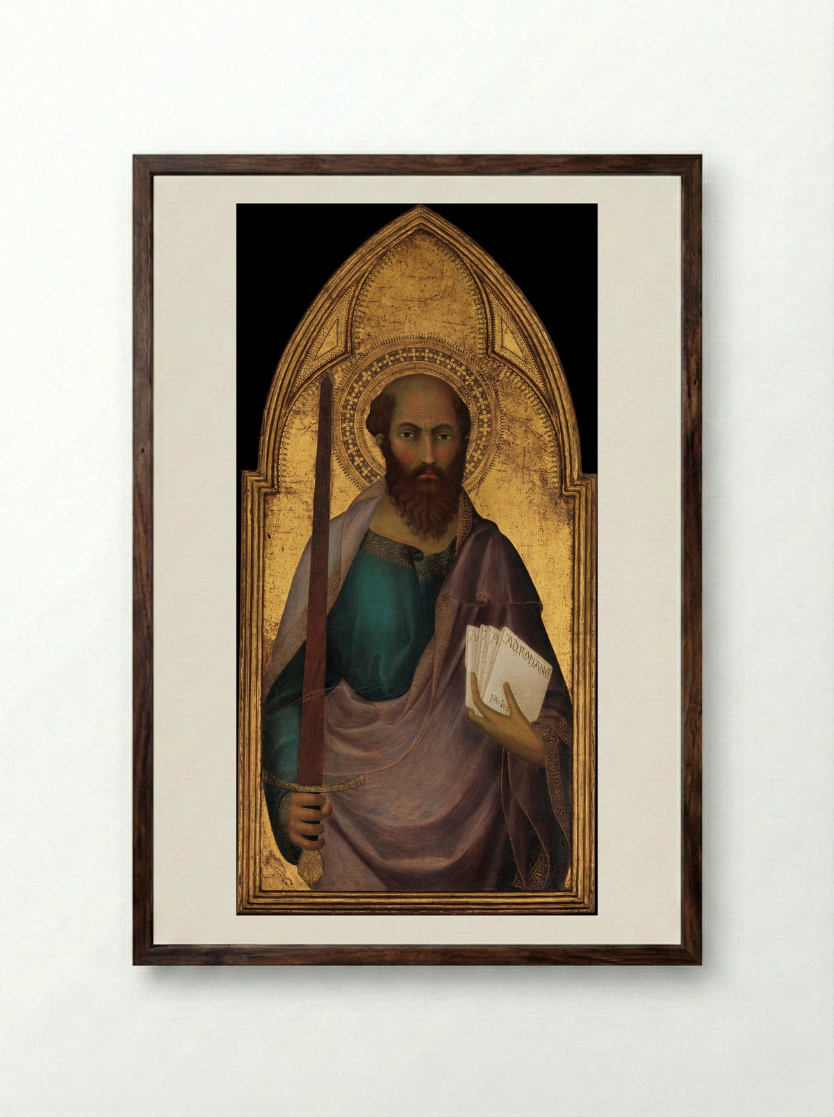 Saint Paul - Lippo Memmi - Framed Print Dark Wood