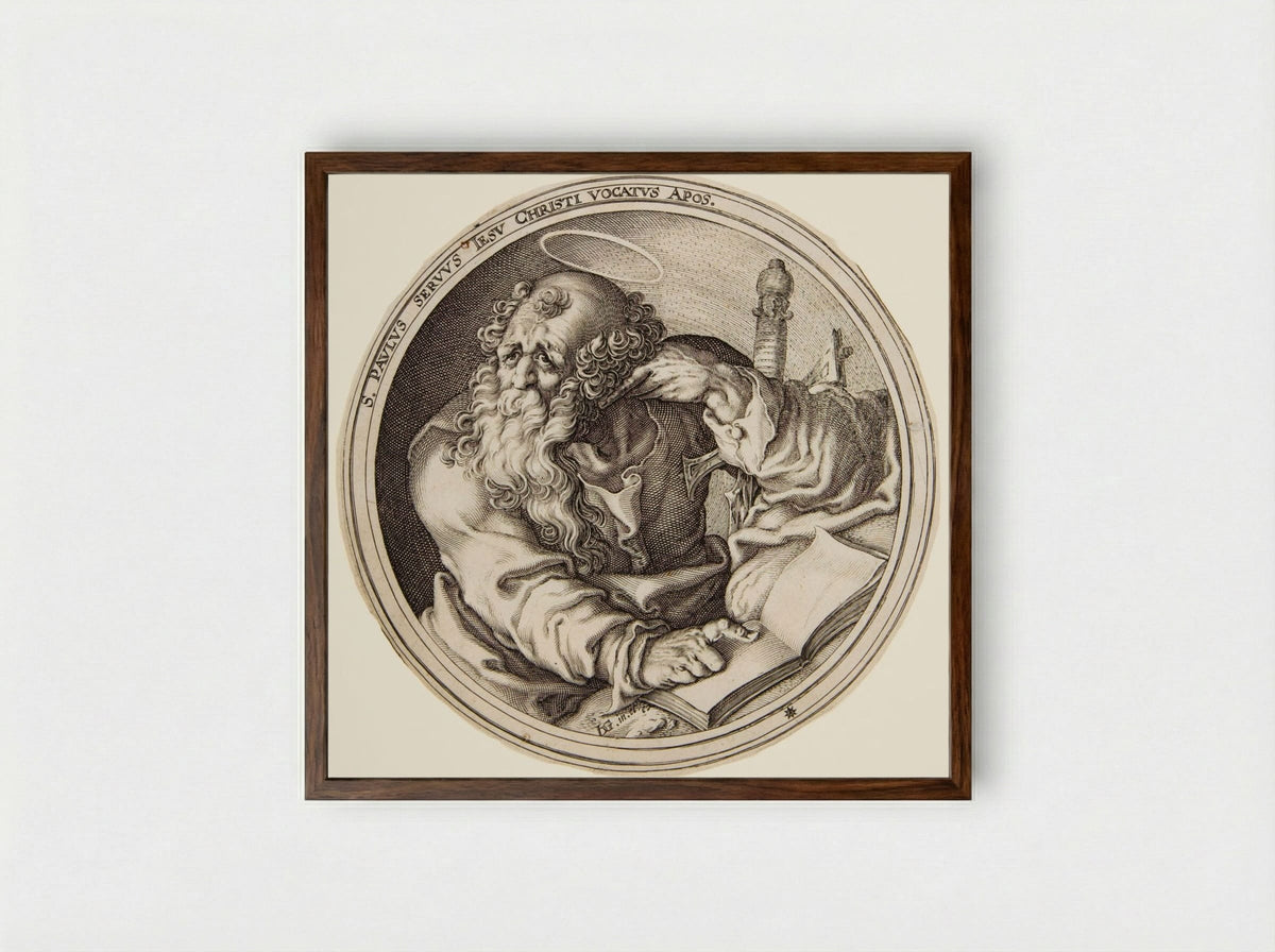 Saint Paul - Zacharias Dolendo - Framed Print Dark Wood