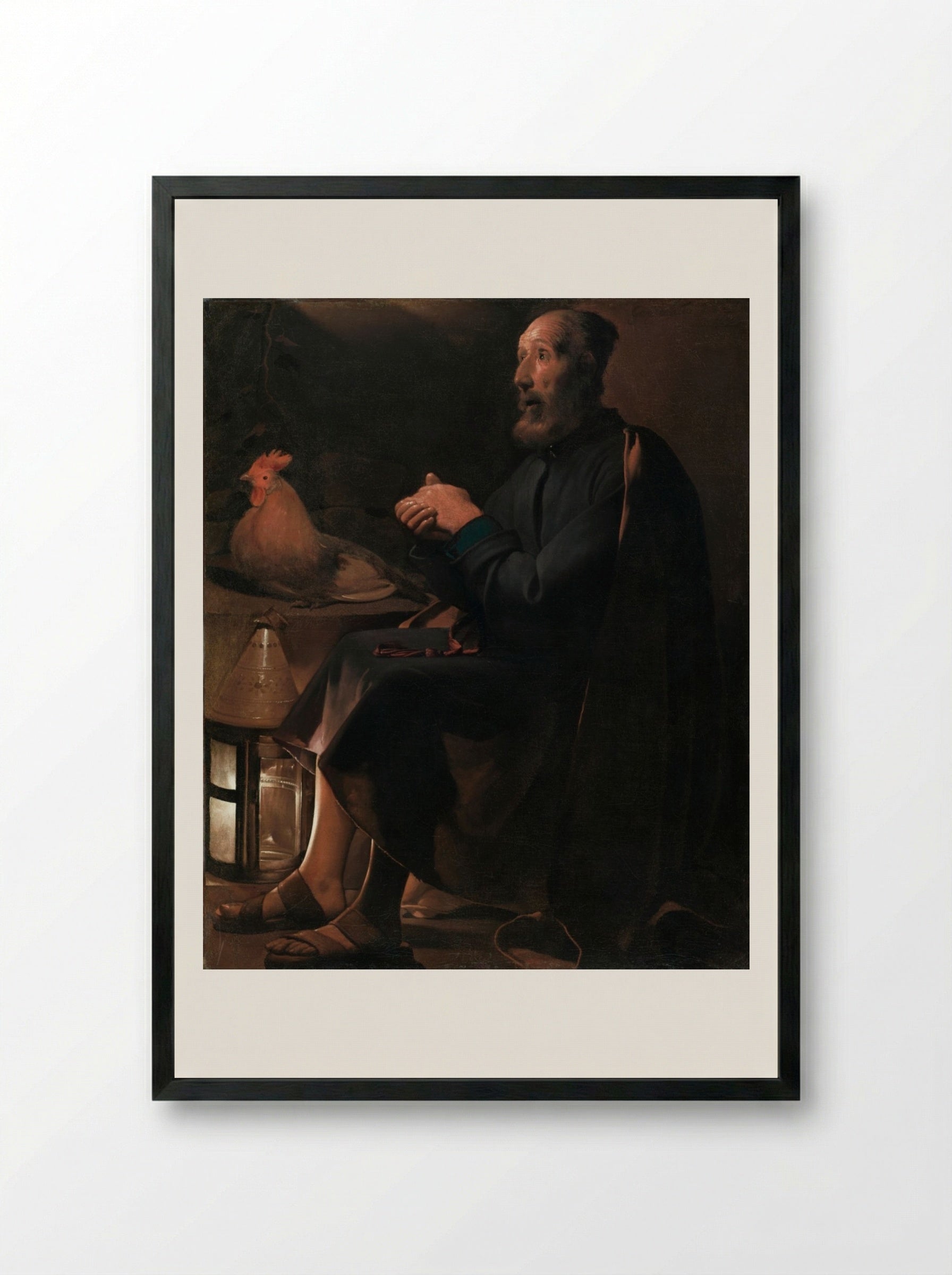 Saint Peter Repentant - Georges de La Tour - Framed Print Black