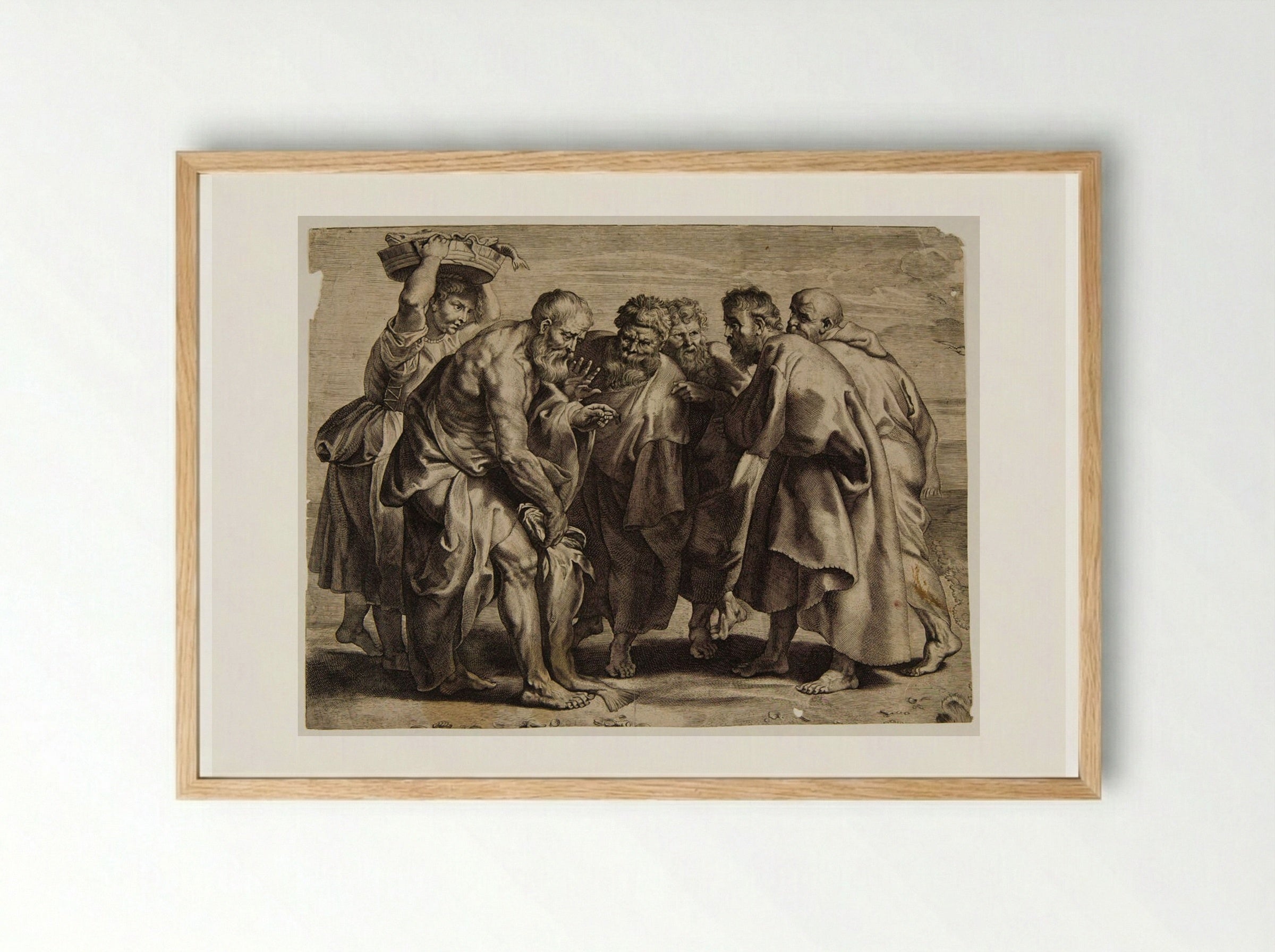 Saint Peter Taking Money from the Mouth of the Fish - Lucas Vorsterman I - Framed Print Wood