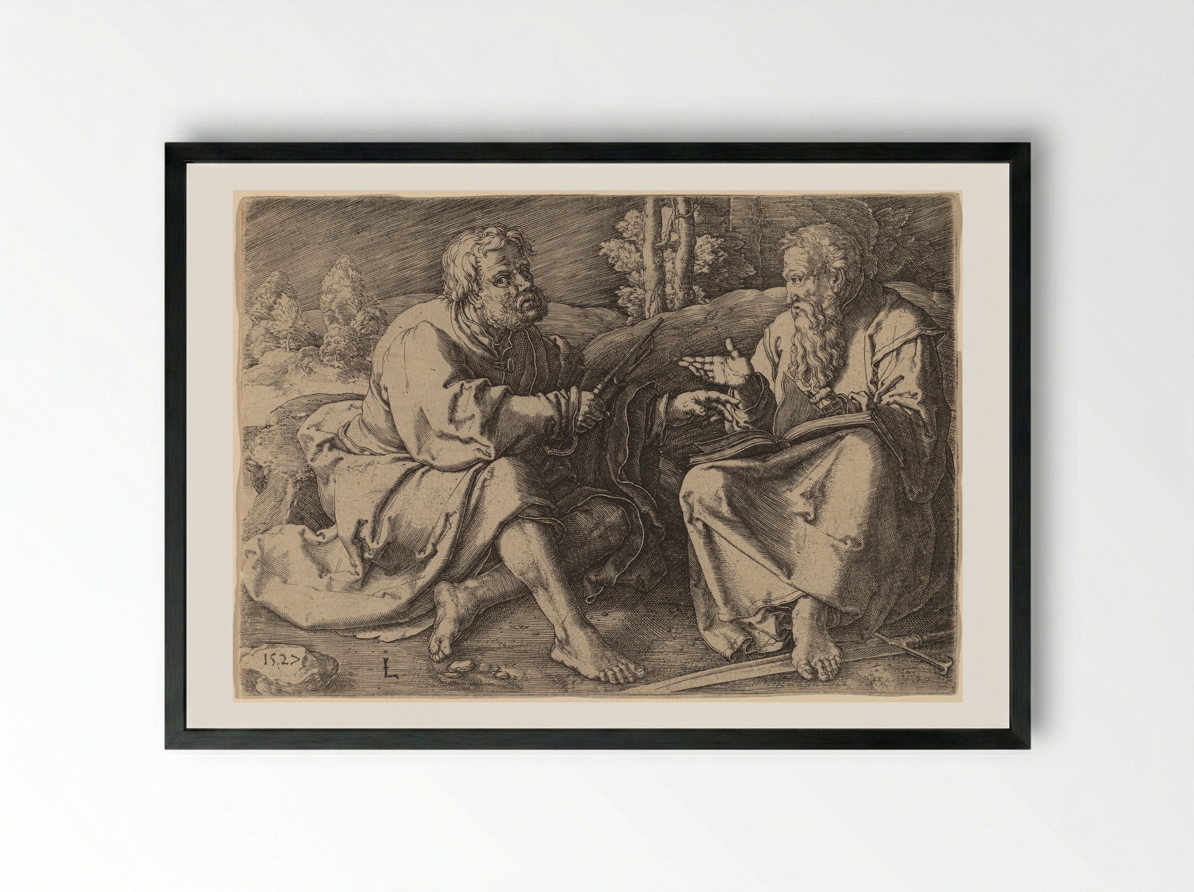 Saint Peter and Saint Paul - Lucas van Leyden - Framed Print Black