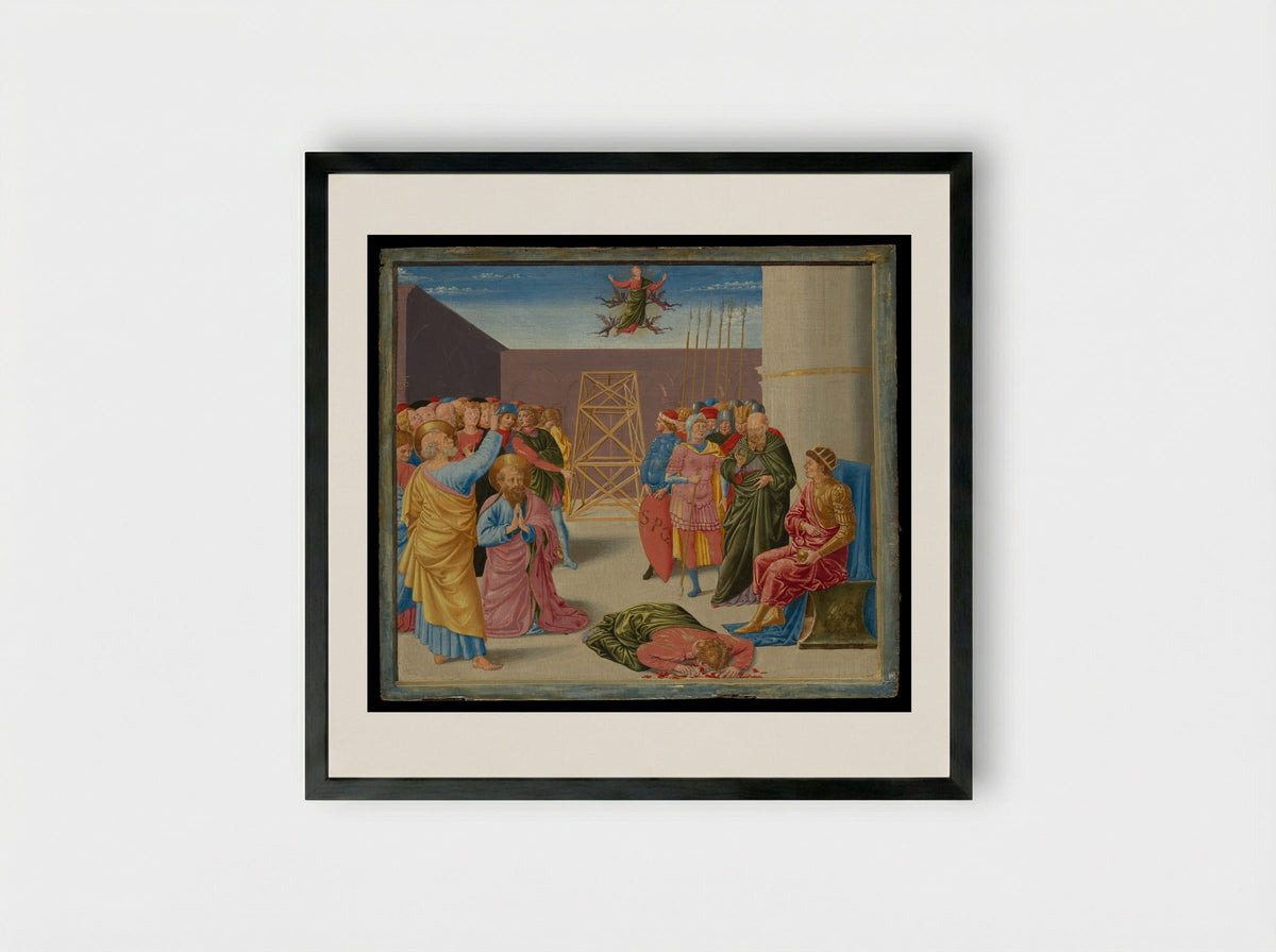 Saint Peter and Simon Magus - Benozzo Gozzoli - Framed Print Black