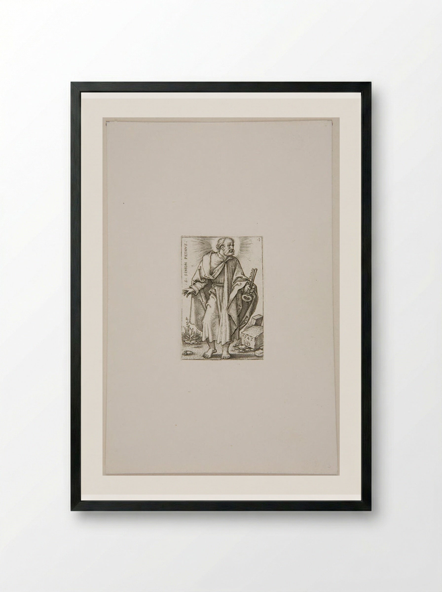 Saint Peter - Sebald Beham - Framed Print Black
