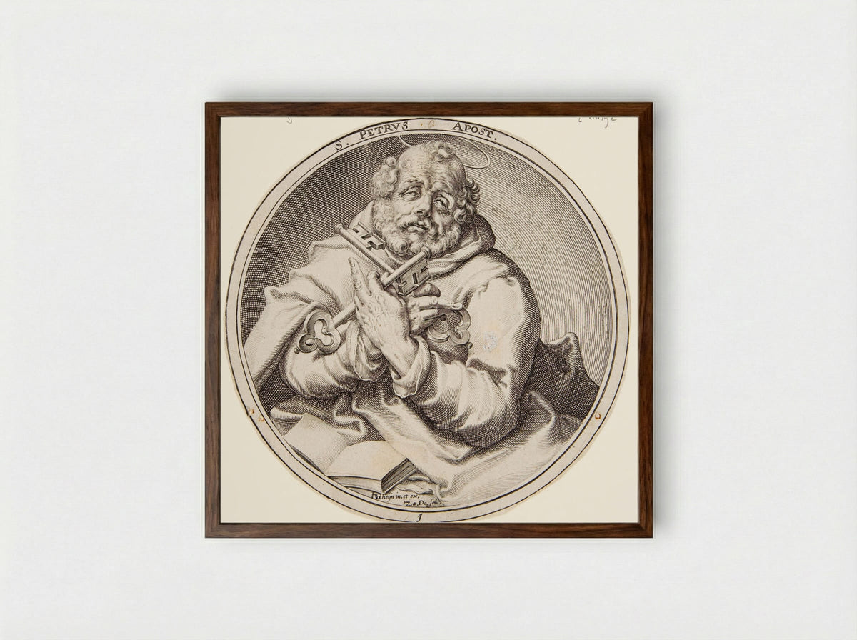 Saint Peter - Zacharias Dolendo - Framed Print Dark Wood