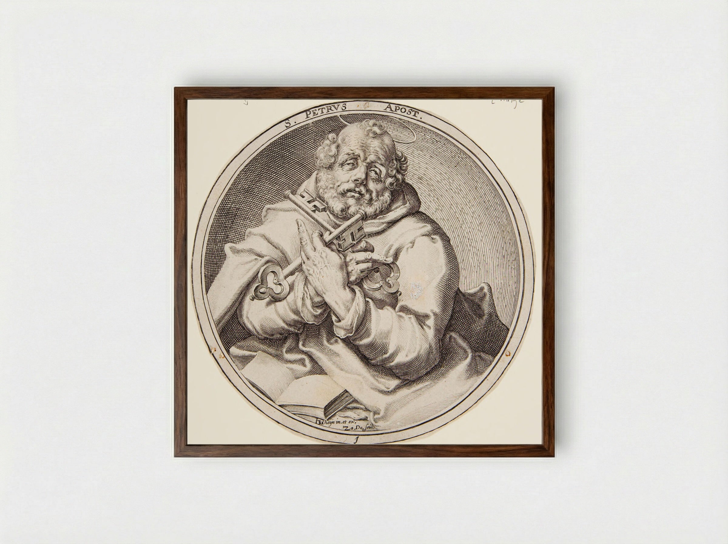 Saint Peter - Zacharias Dolendo - Framed Print Dark Wood