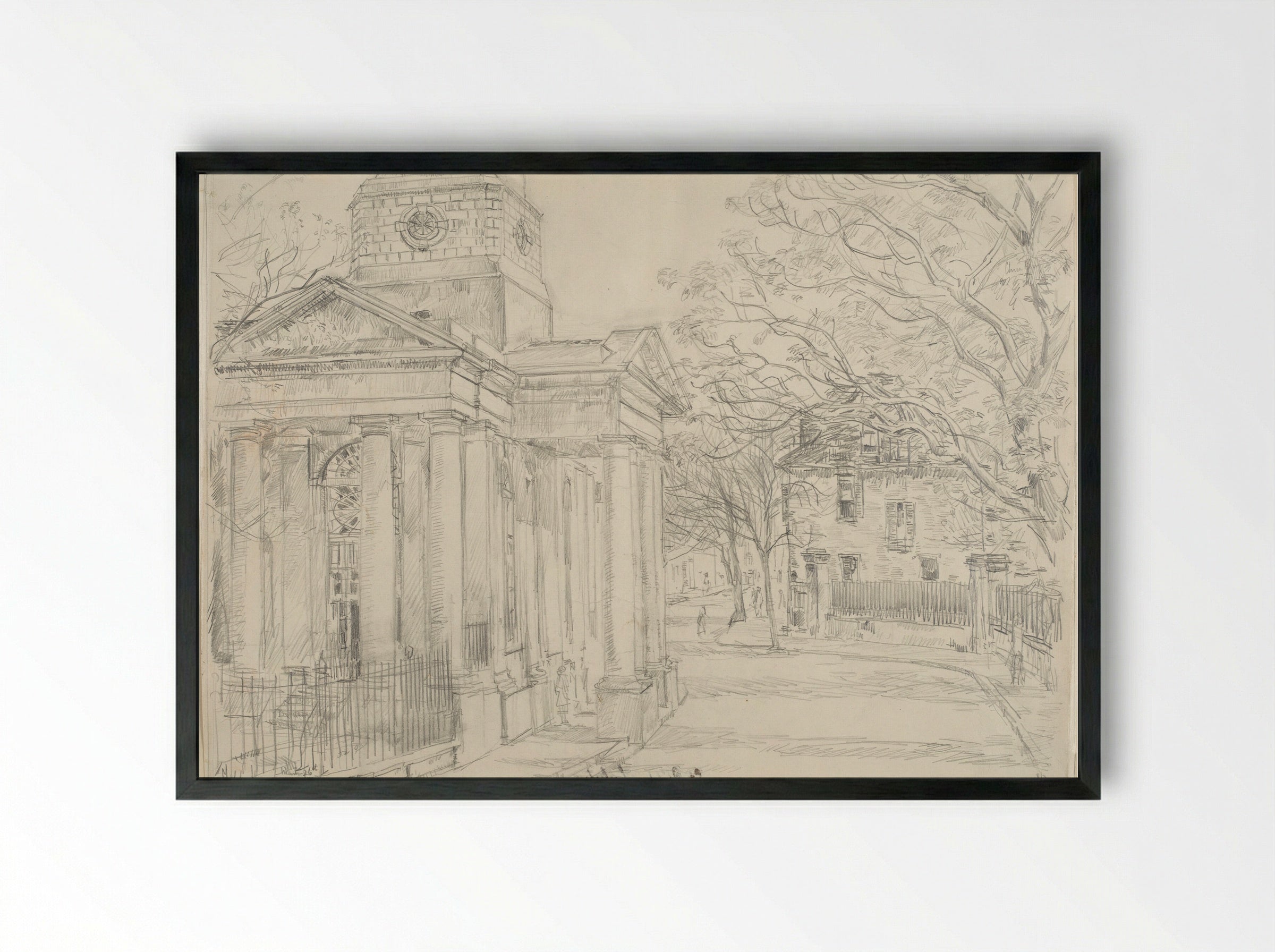 Saint Philip's, Charleston, South Carolina - Childe Hassam - Framed Print Black