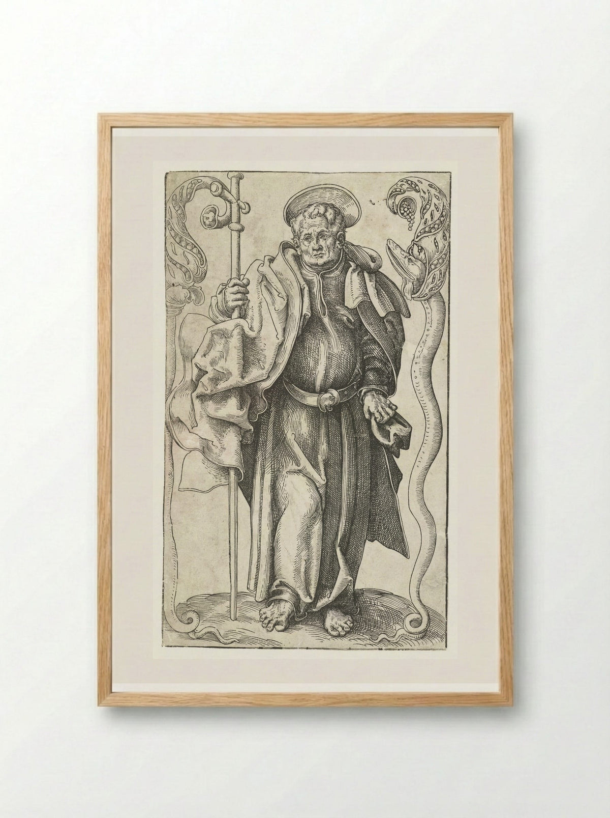 Saint Philip with Cross and Serpent - Lucas Cranach the Elder - Framed Print Wood