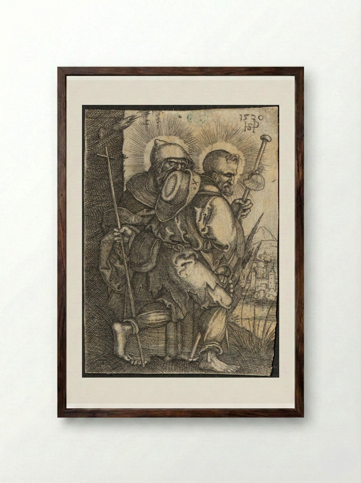 Saint Philip - Sebald Beham - Framed Print Dark Wood