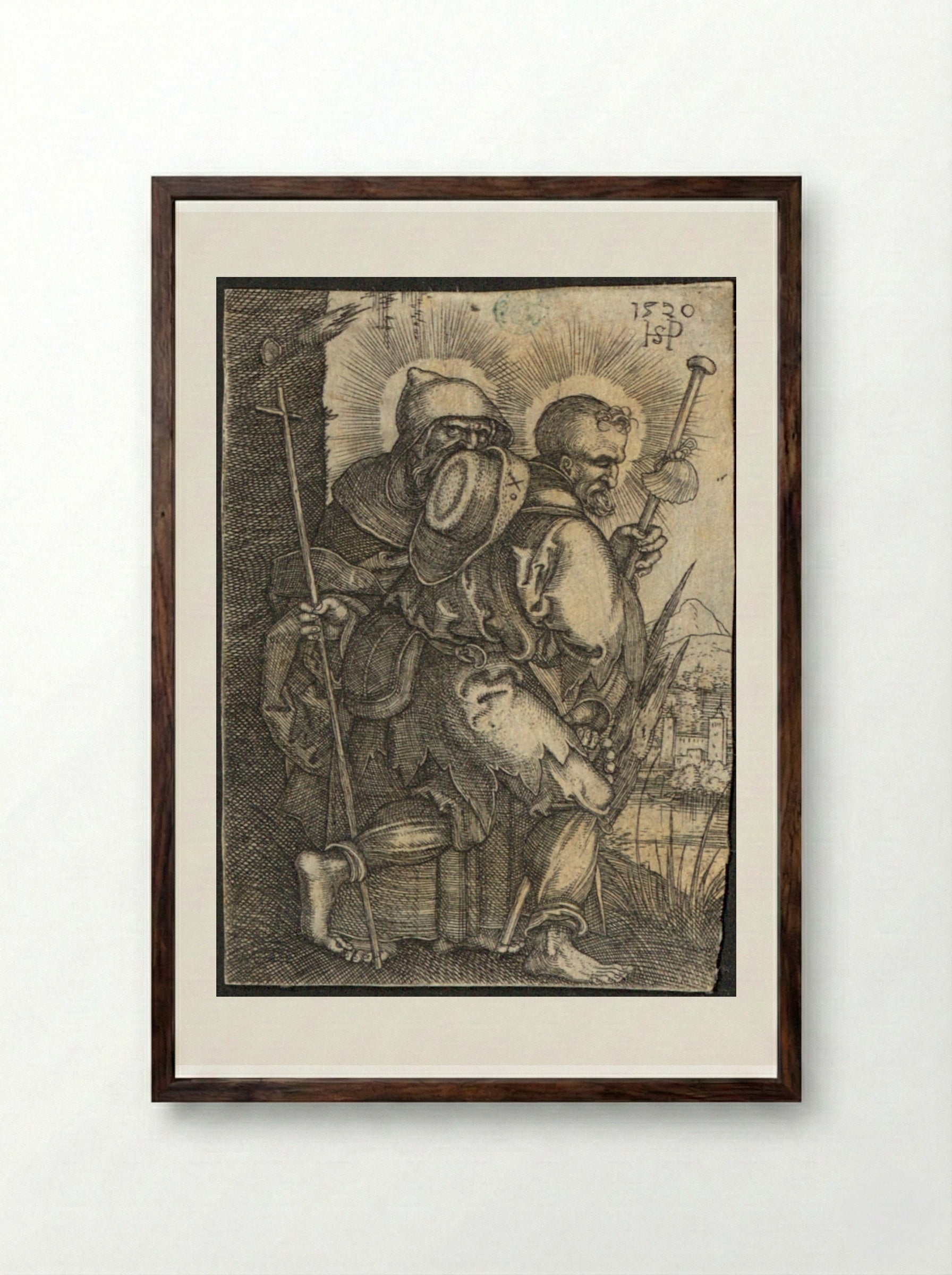 Saint Philip - Sebald Beham - Framed Print Dark Wood