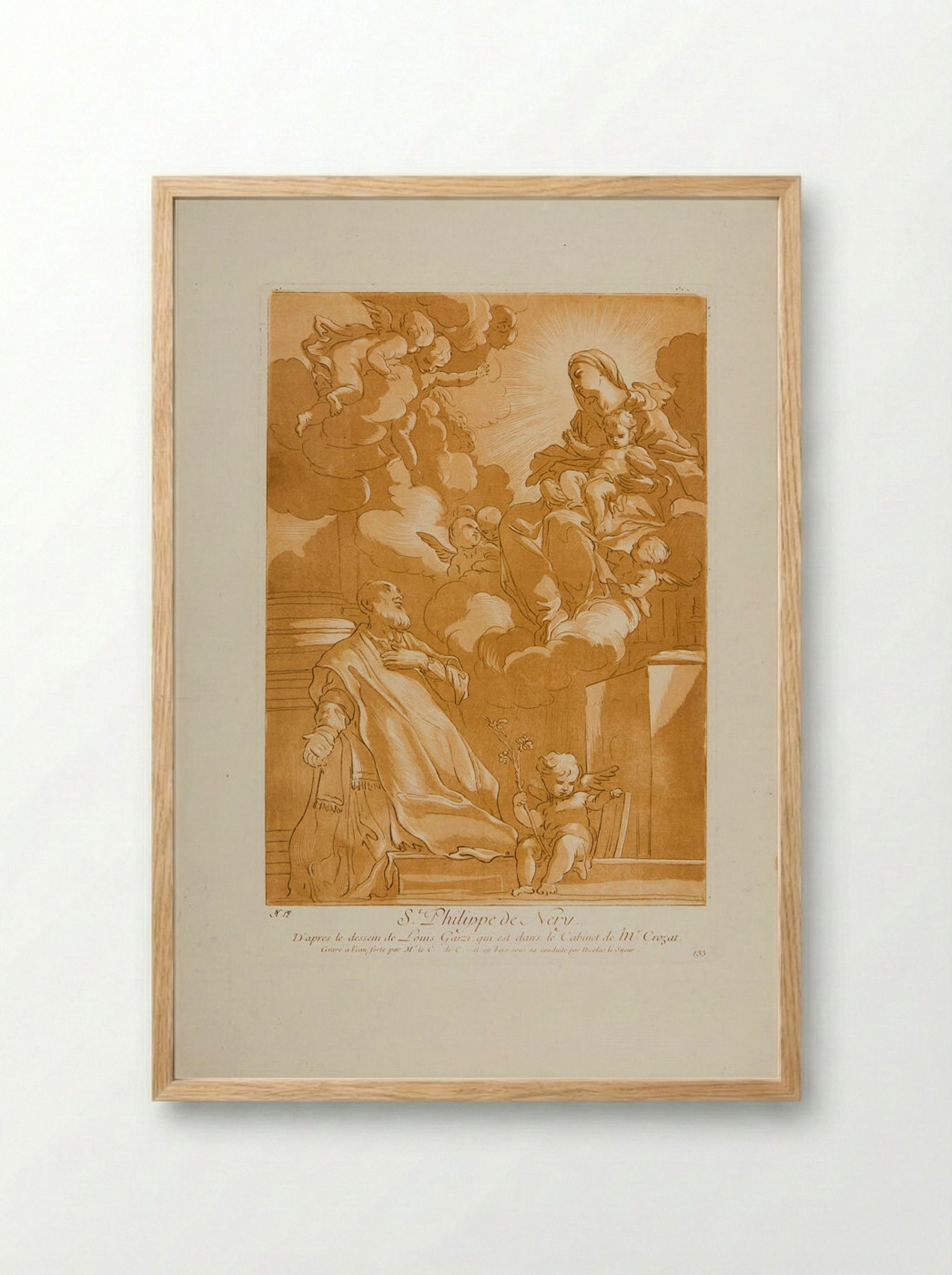 Saint Philippe de Néri - Anne Claude Philippe de Thubières, comte de Caylus - Framed Print Wood