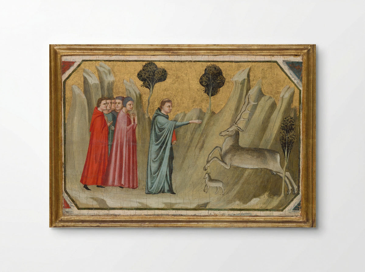 Saint Proculus on a Journey Stops a Doe in the Wilderness - Pacino di Bonaguida - Poster