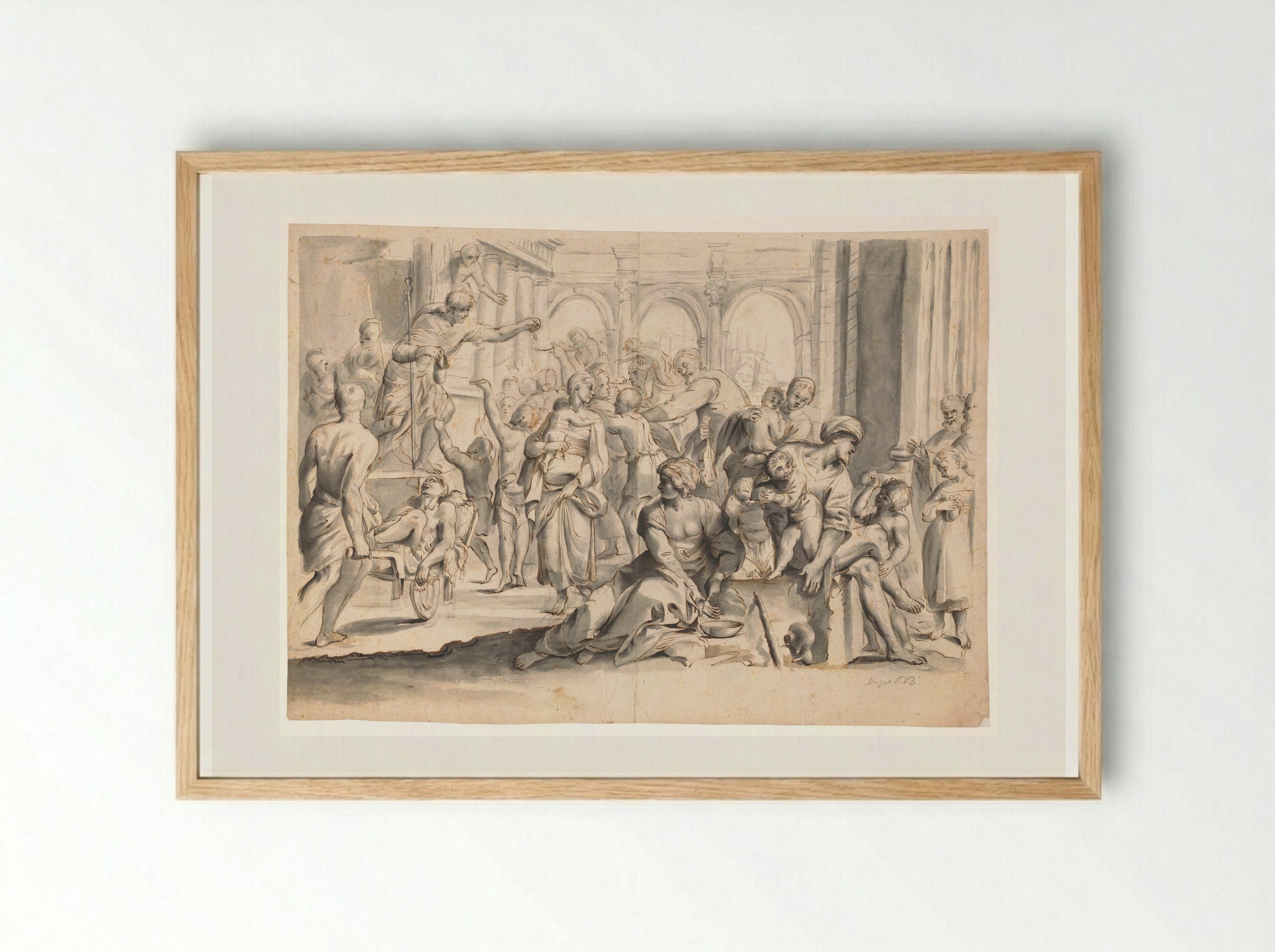 Saint Roch Distributing Alms - Moses ter Borch - Framed Print Wood