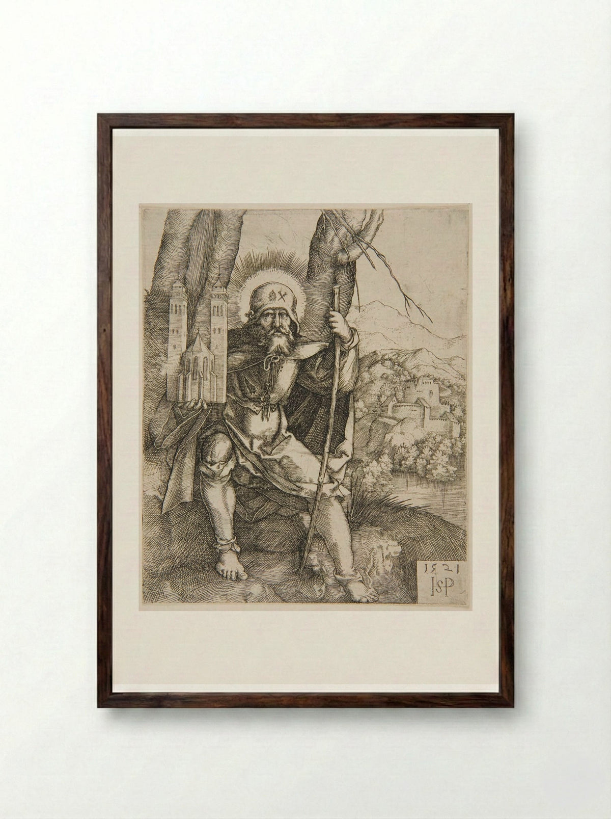 Saint Sebaldus - Sebald Beham - Framed Print Dark Wood