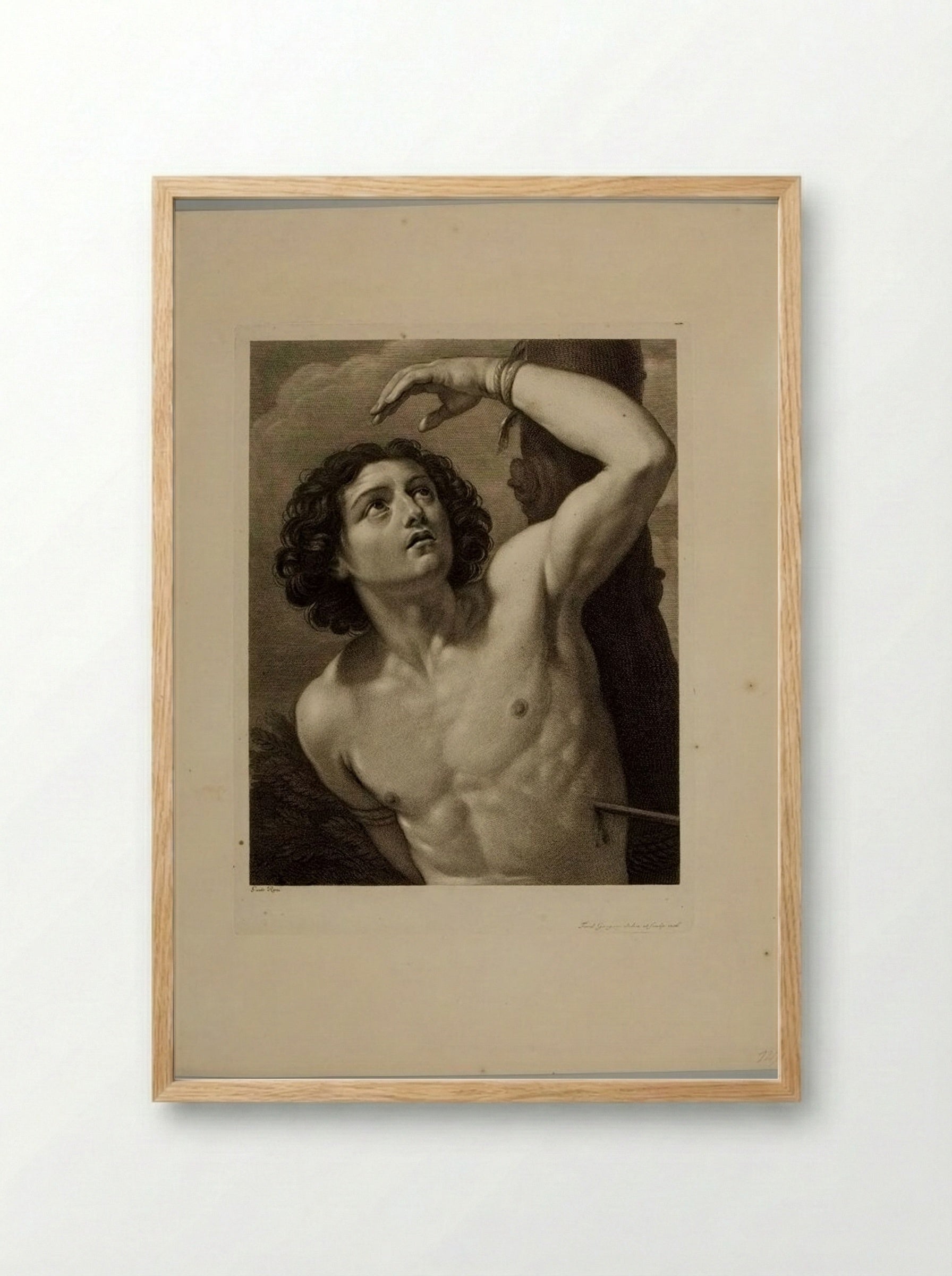 Saint Sebastian Tied to a Tree - Ferdinando Gregori - Framed Print Wood