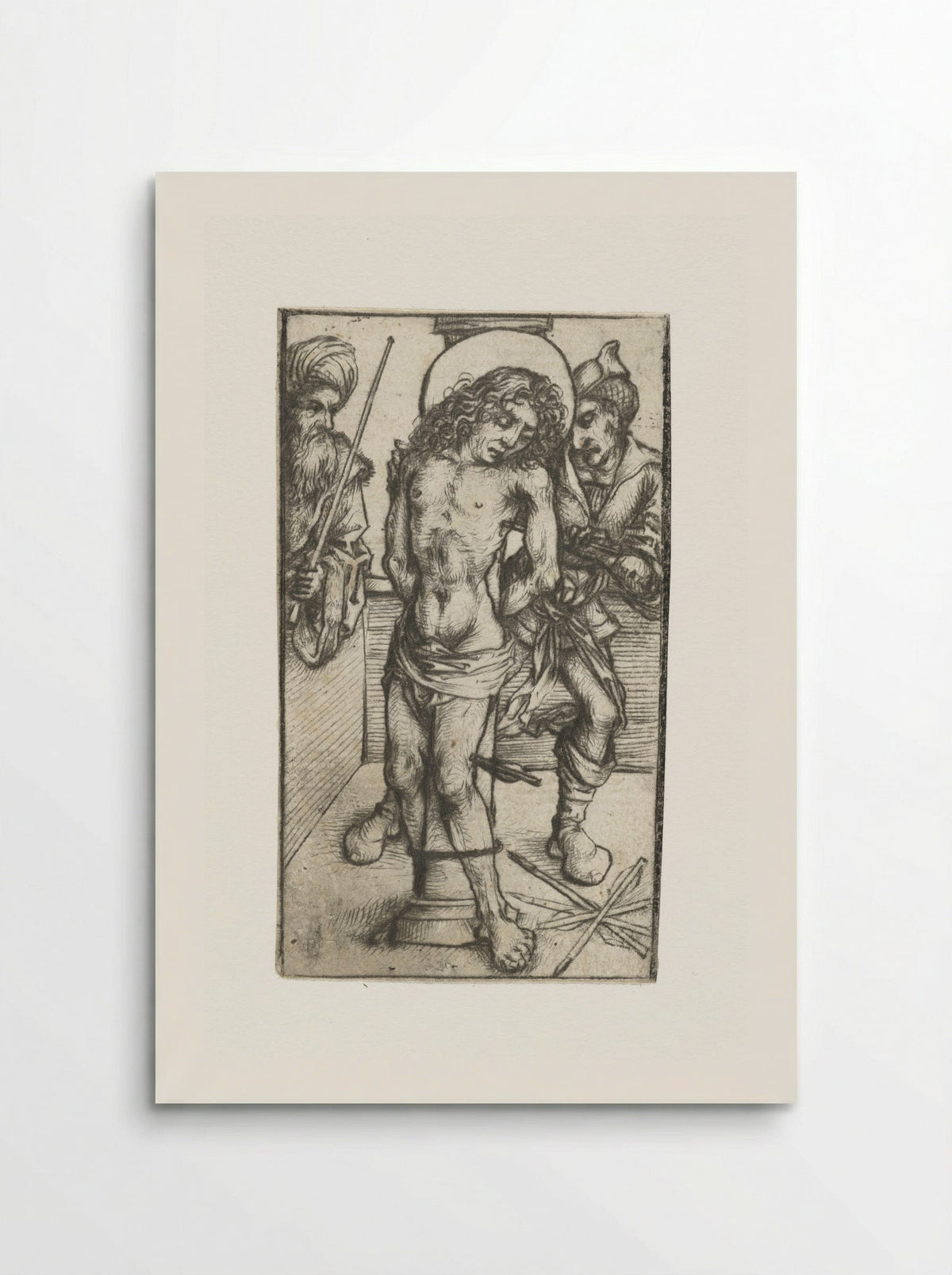 Saint Sebastian at the Whipping Post - Master of the Amsterdam Cabinet - Poster
