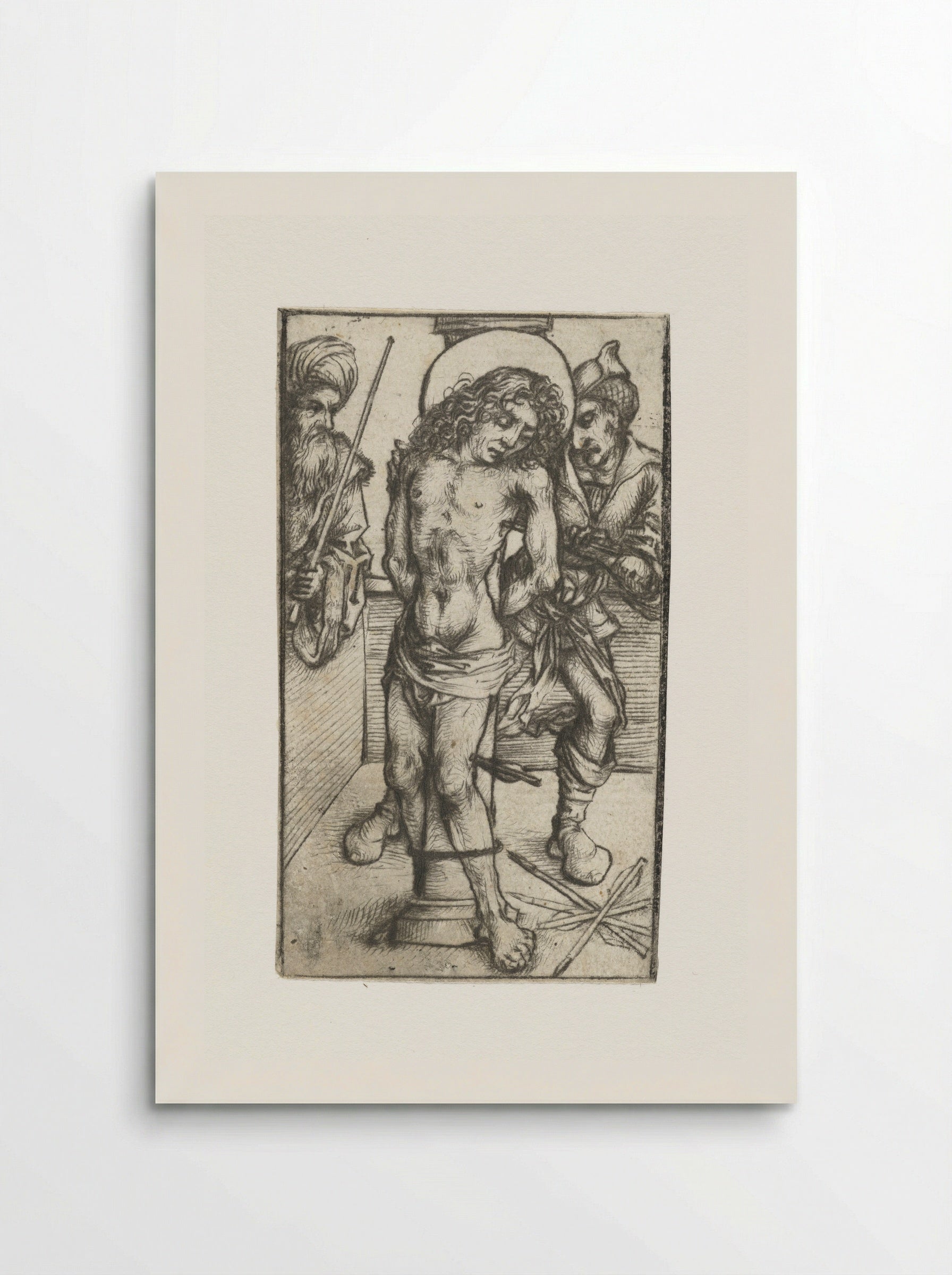 Saint Sebastian at the Whipping Post - Master of the Amsterdam Cabinet - Poster
