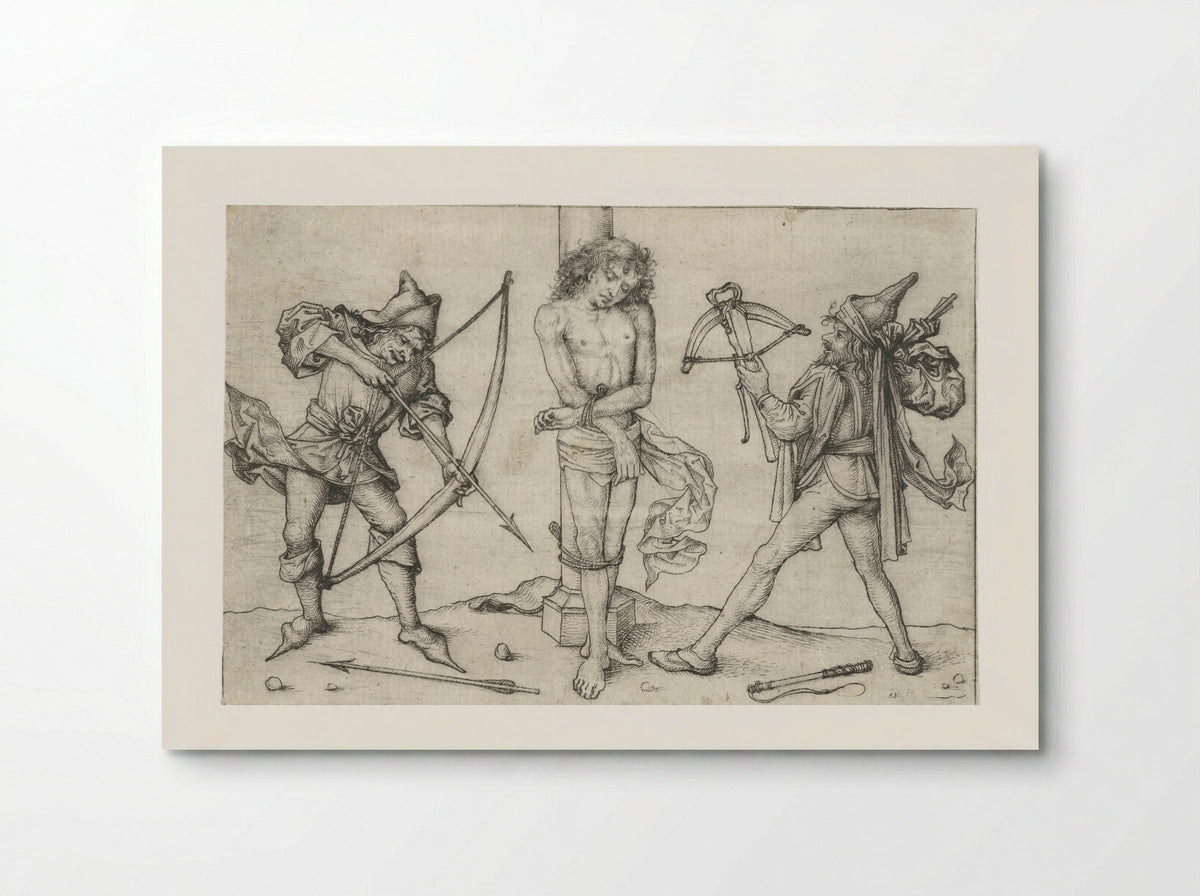 Saint Sebastian with Archers - Master of the Amsterdam Cabinet - Poster