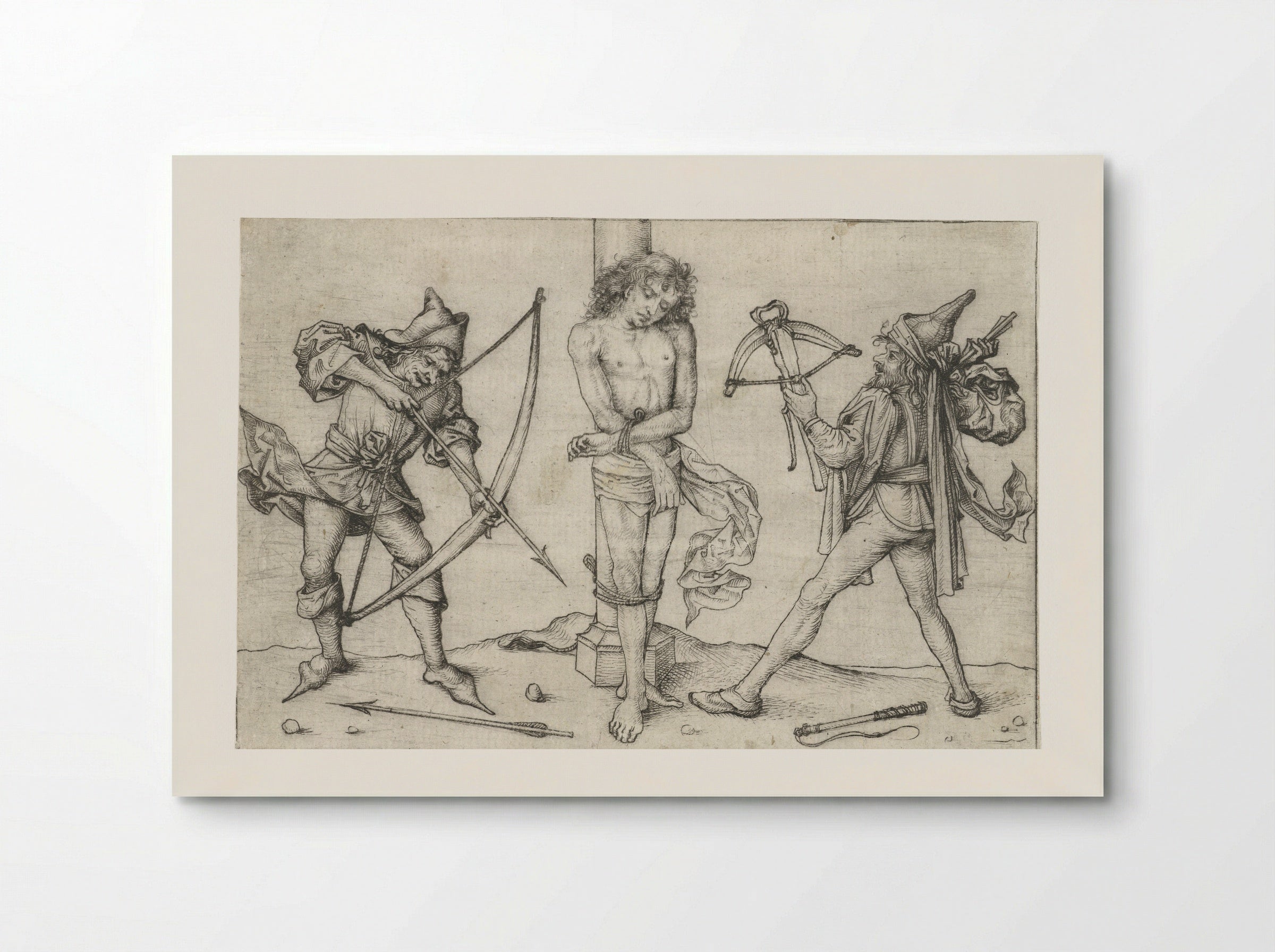 Saint Sebastian with Archers - Master of the Amsterdam Cabinet - Poster