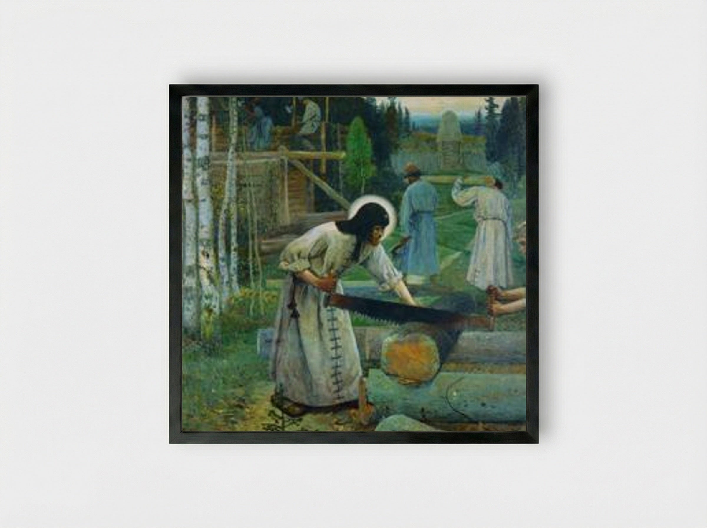 Saint Sergius' Labours (Central Part of the Triptych) - Mikhail Nesterov - Framed Print Black