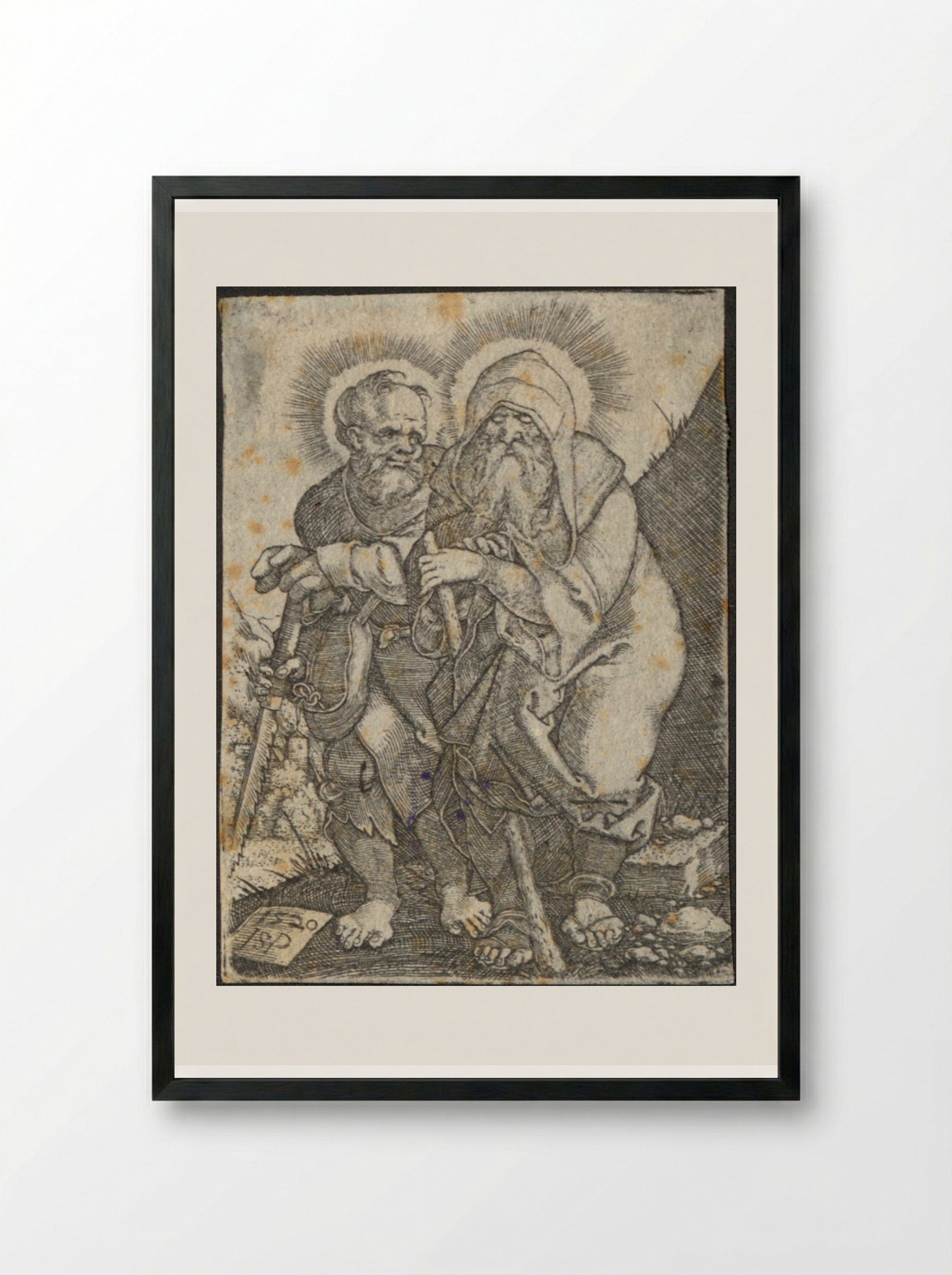 Saint Simon - Sebald Beham - Framed Print Black