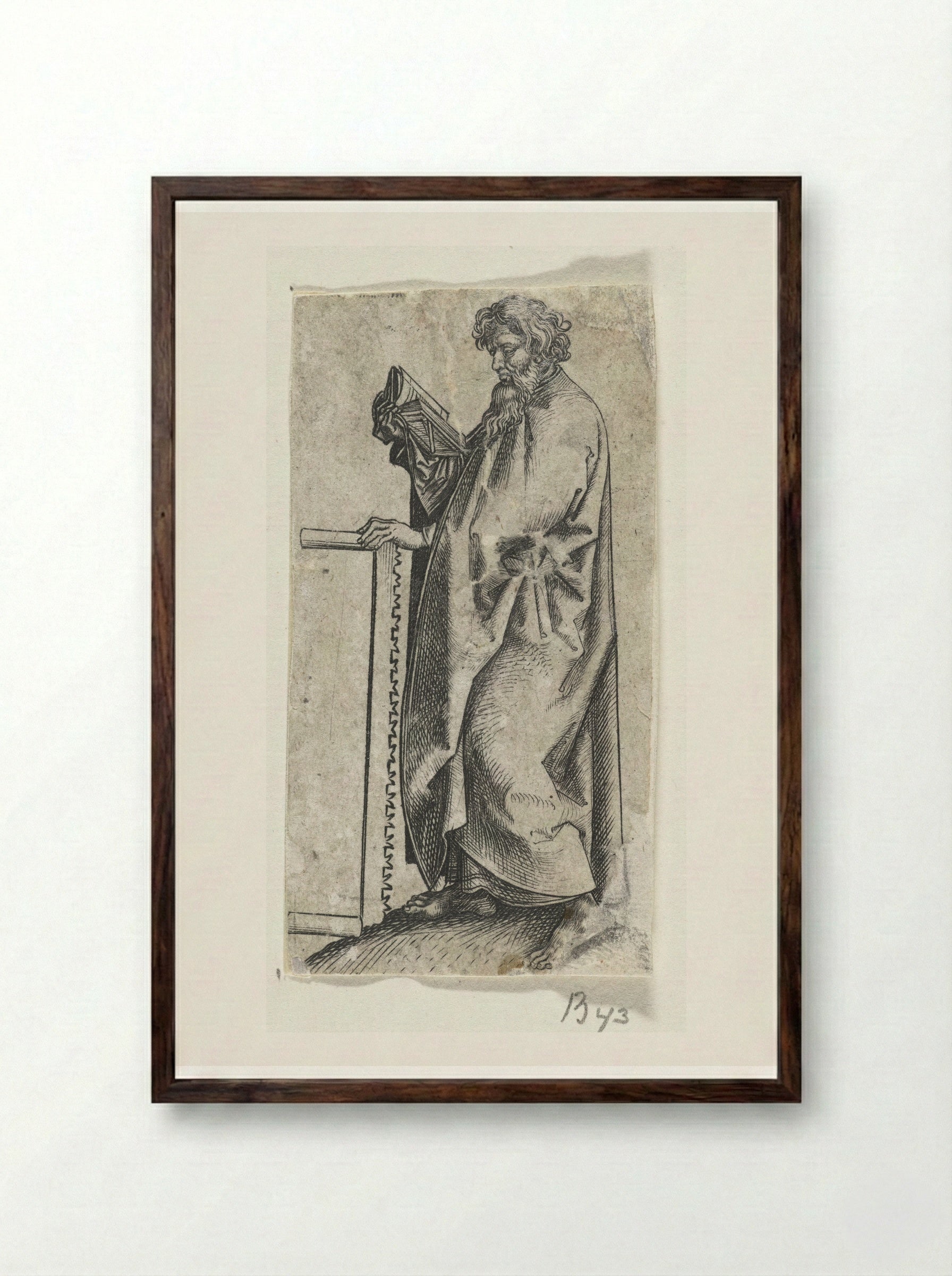 Saint Simon - Martin Schongauer - Framed Print Dark Wood
