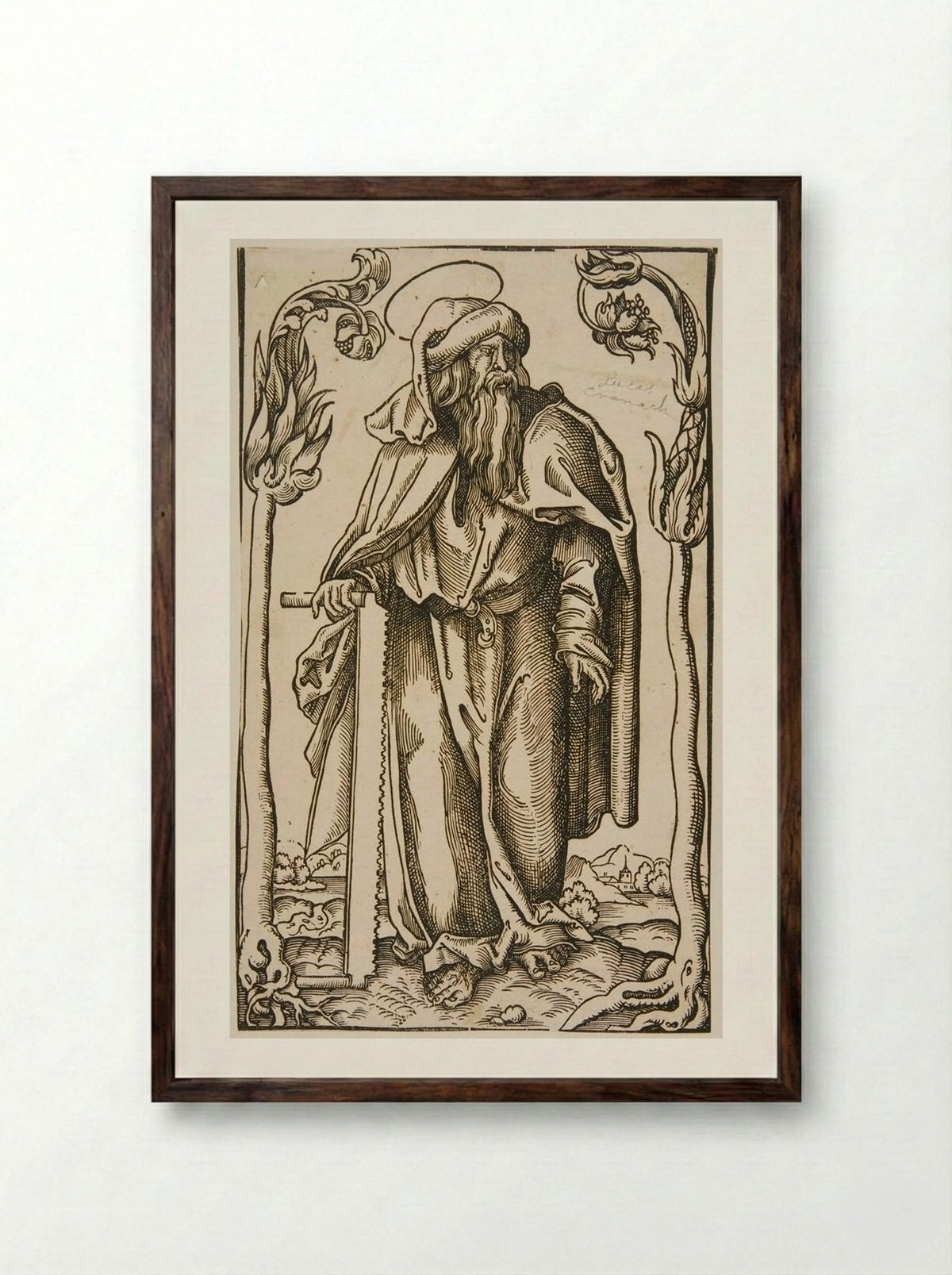 Saint Simon - Lucas Cranach the Elder - Framed Print Dark Wood