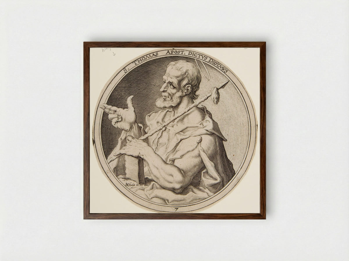 Saint Thomas (Apost. Dictus Didymus) - Zacharias Dolendo - Framed Print Dark Wood
