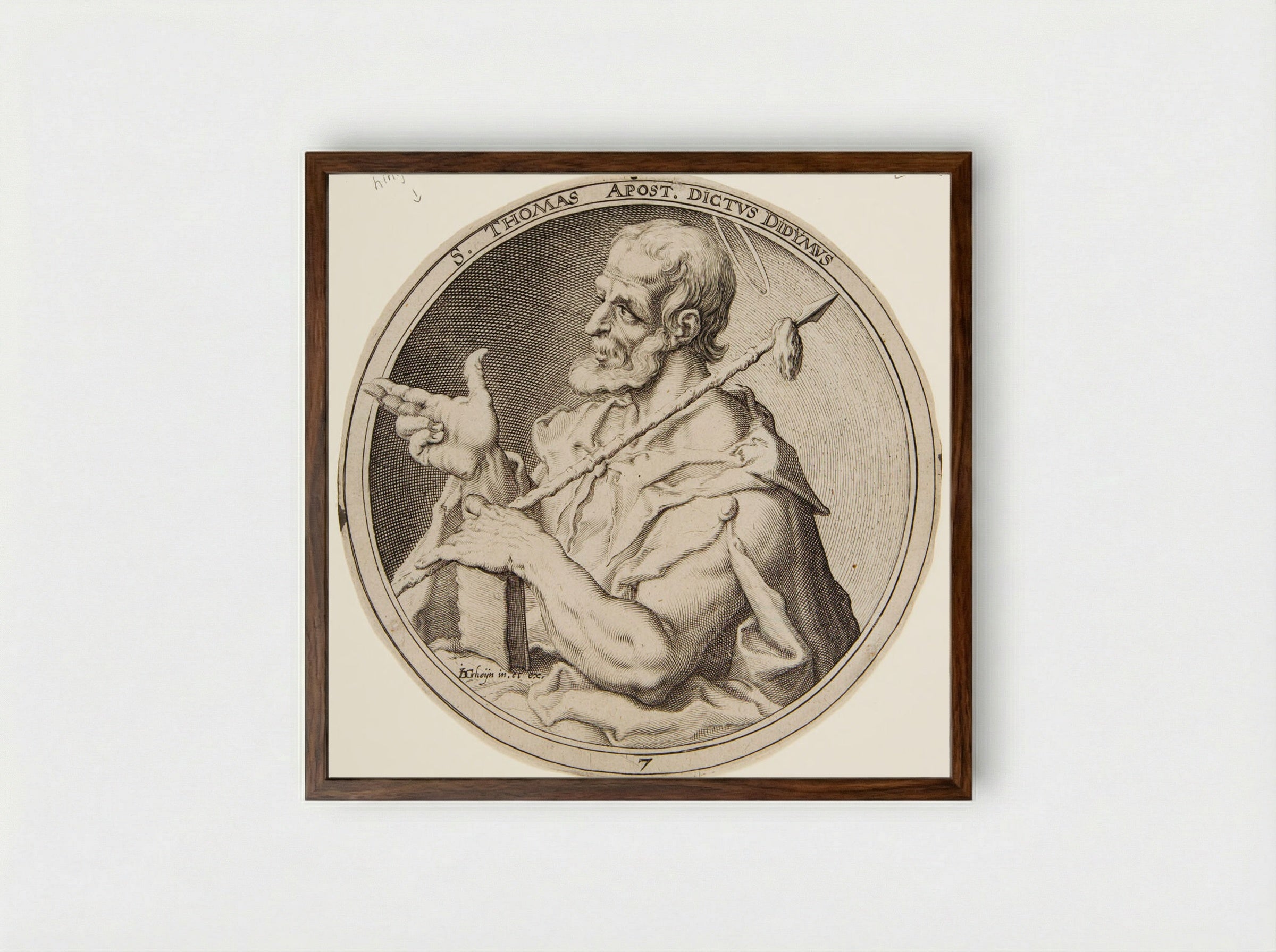 Saint Thomas (Apost. Dictus Didymus) - Zacharias Dolendo - Framed Print Dark Wood