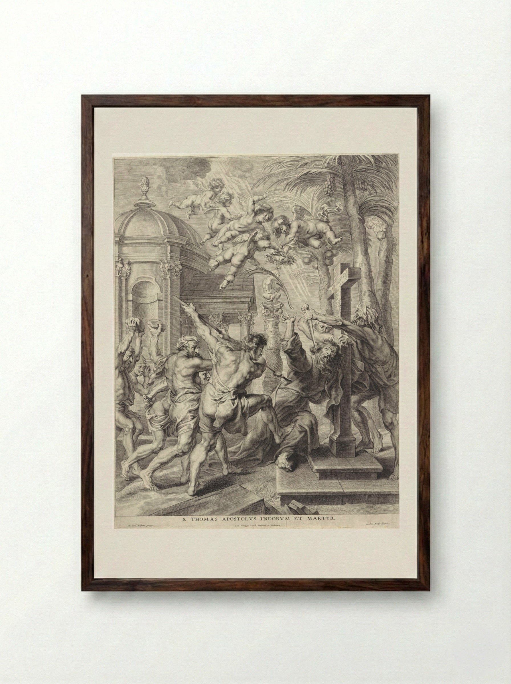 Saint Thomas Apostolus Indorum et Martyr - Jacob Neeffs - Framed Print Dark Wood