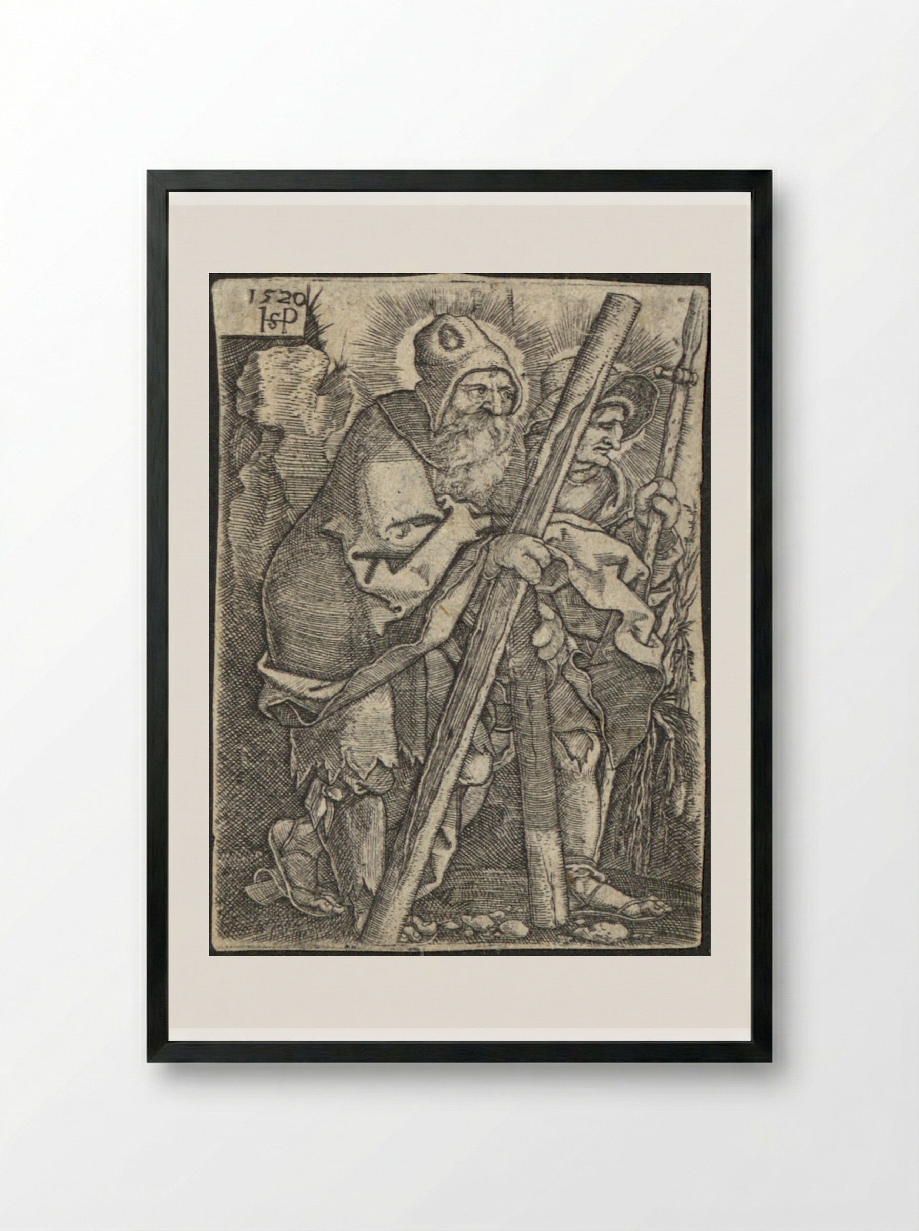 Saint Thomas - Sebald Beham - Framed Print Black