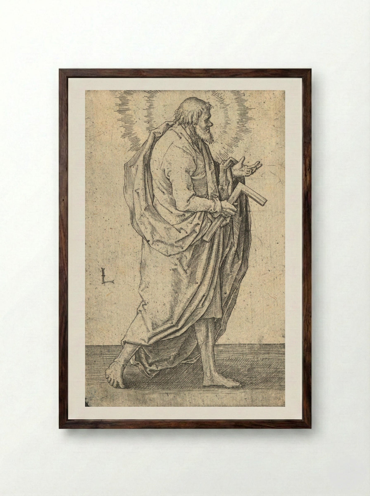Saint Thomas - Lucas van Leyden - Framed Print Dark Wood