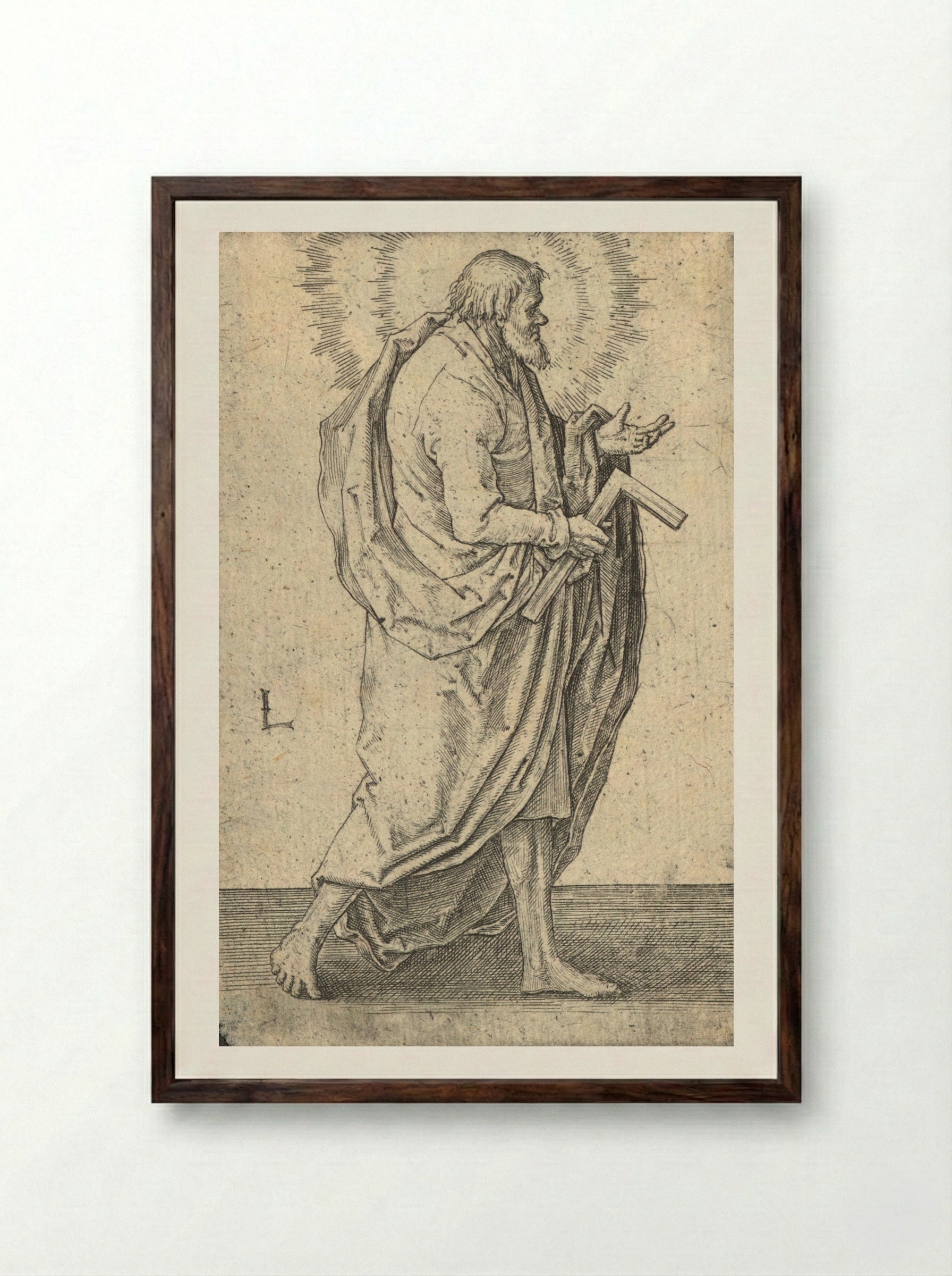 Saint Thomas - Lucas van Leyden - Framed Print Dark Wood
