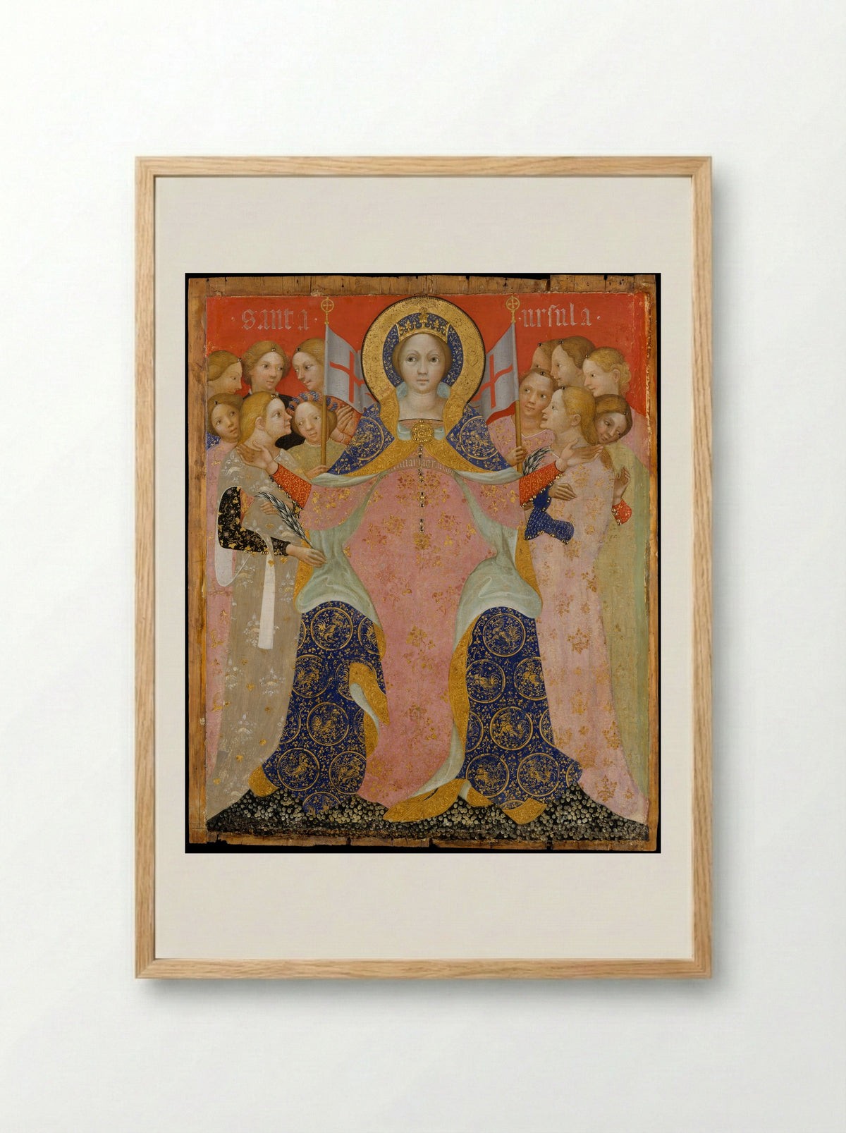 Saint Ursula and Her Maidens - Niccolò di Pietro - Framed Print Wood