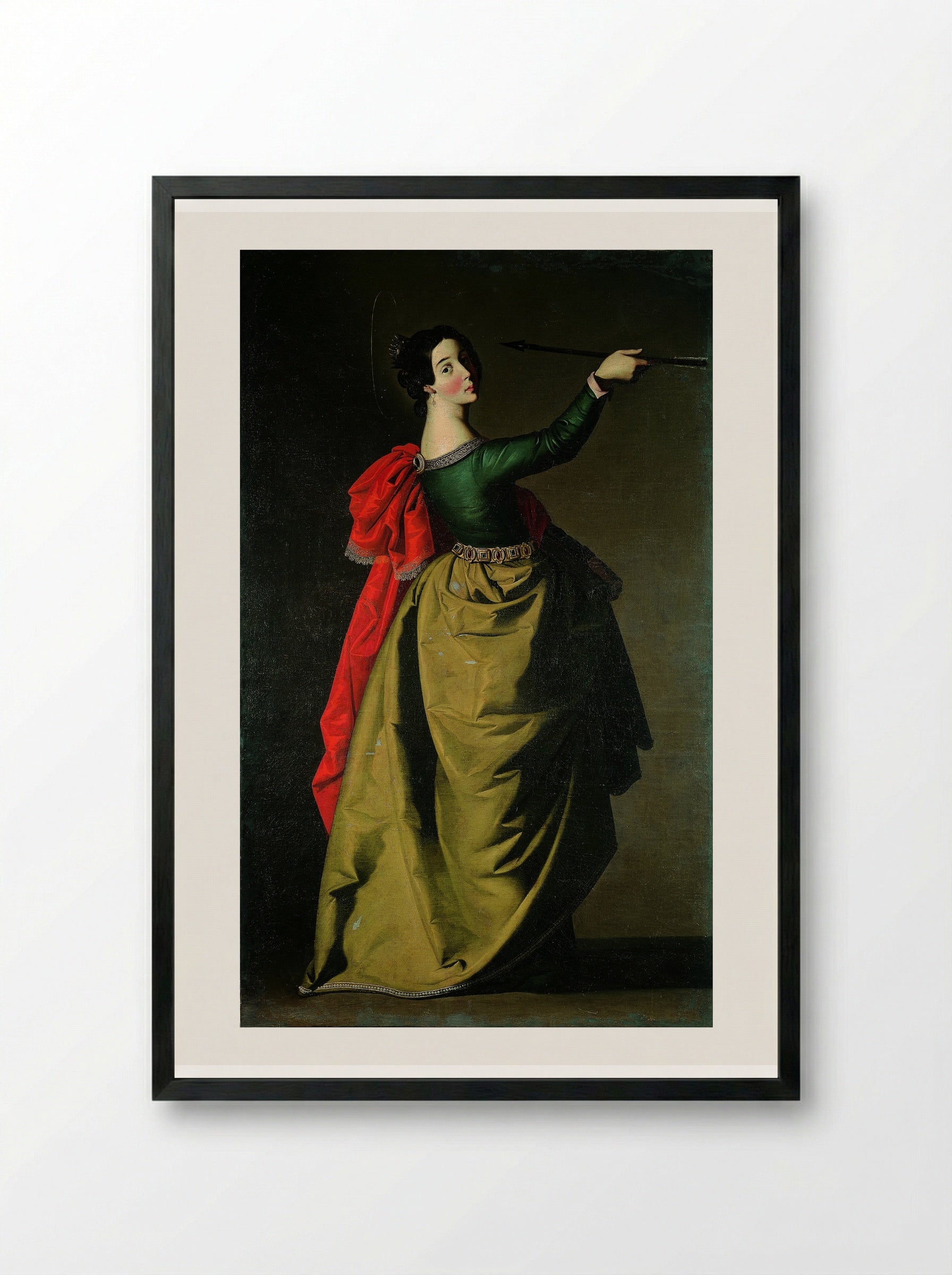 Saint Ursula - Francisco de Zurbarán - Framed Print Black