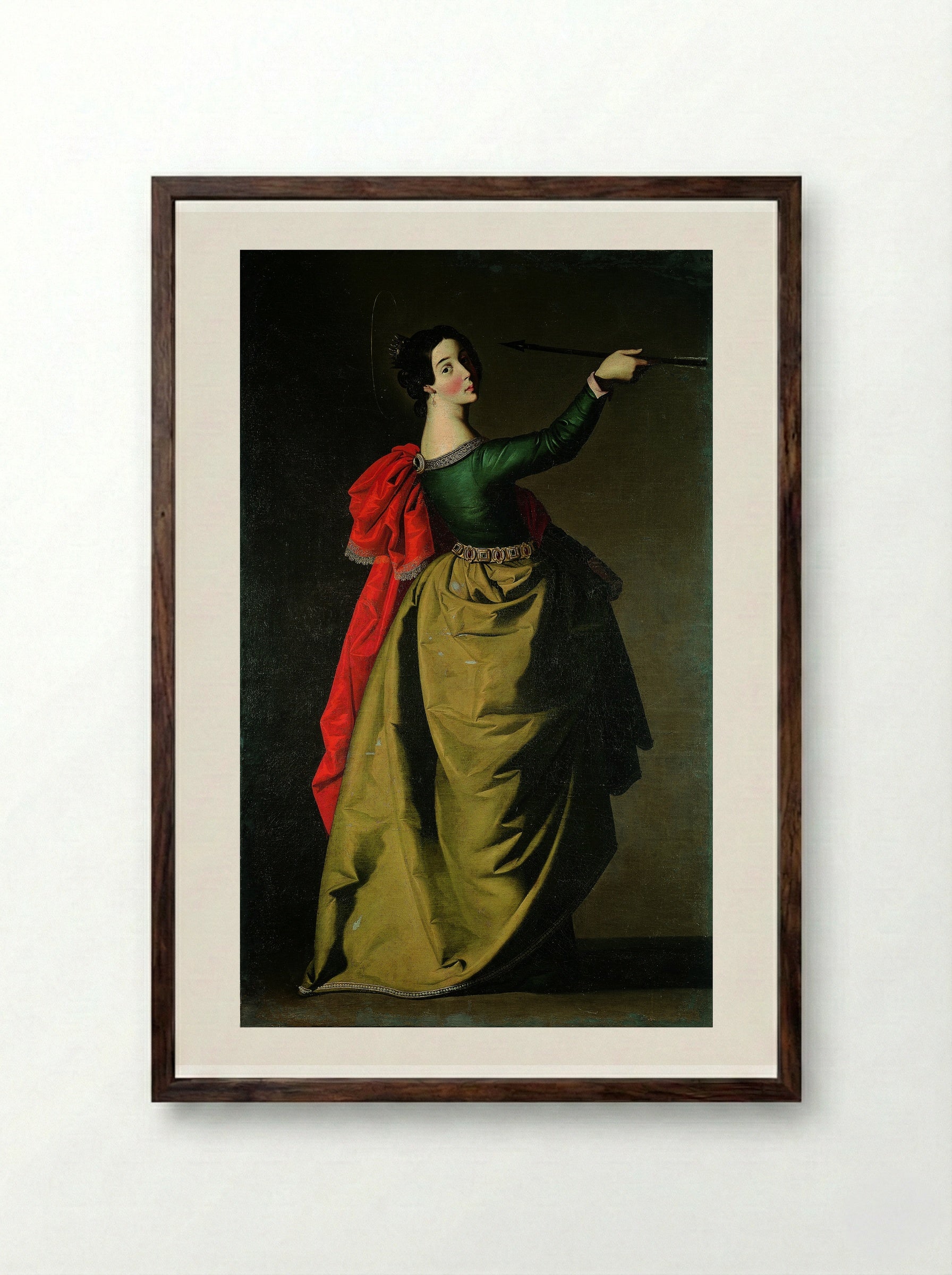 Saint Ursula - Francisco de Zurbarán - Framed Print Dark Wood
